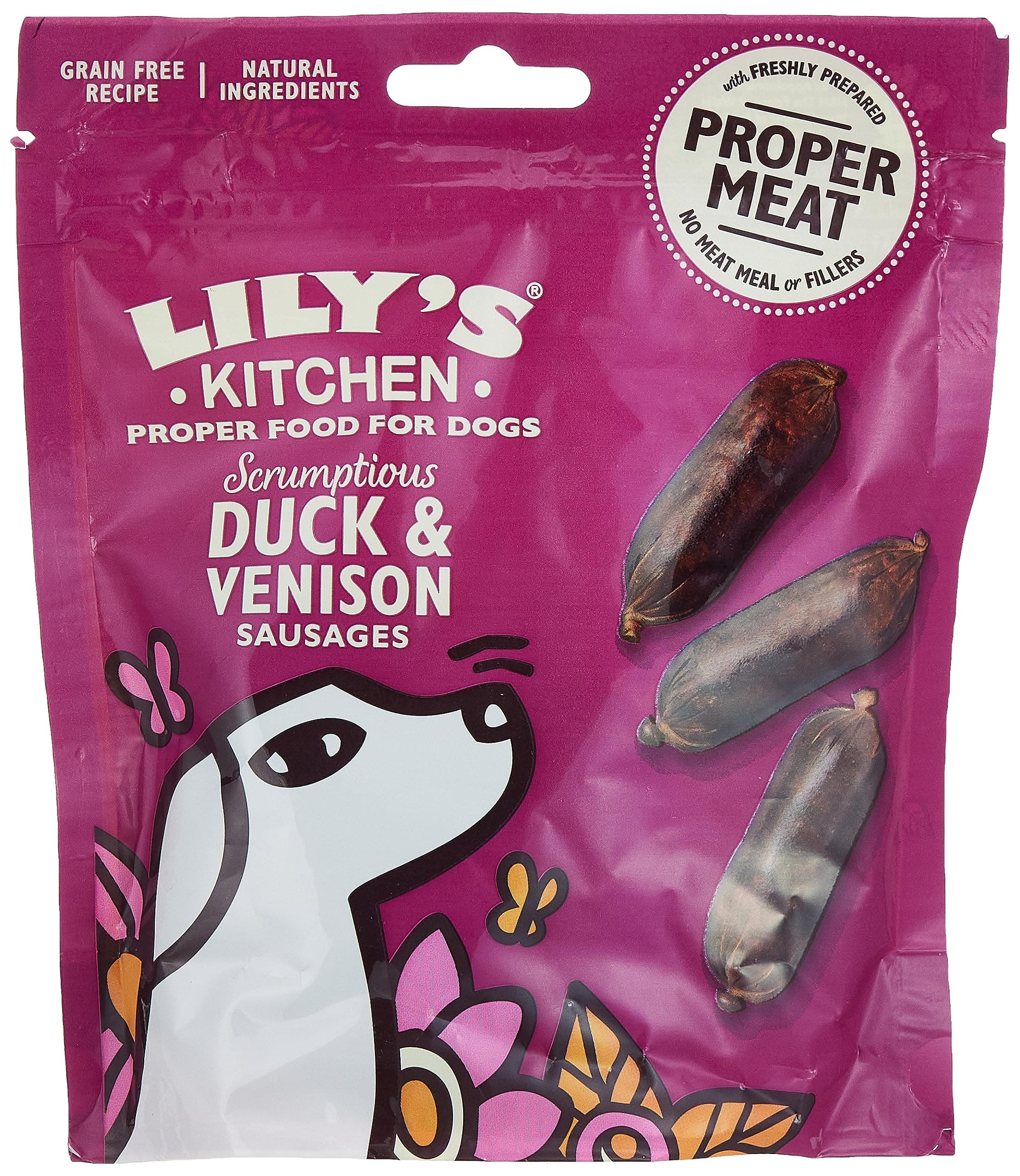 LILY'S KITCHEN Scrumptious Duck & Venison Sausages Dog Treats - 70G