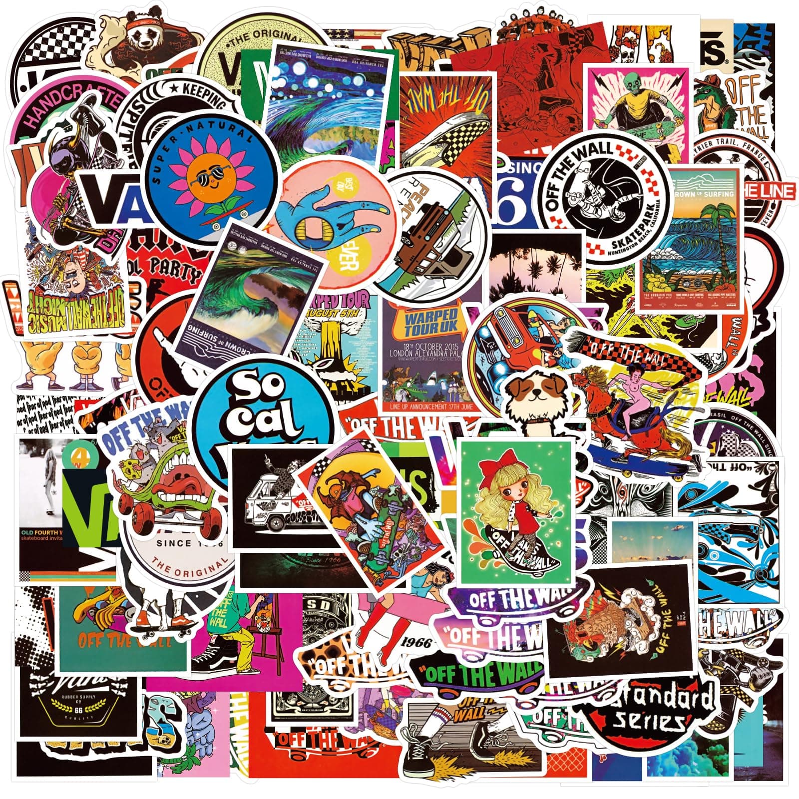 Skateboard Stickers 100pcs Cool Brand Skate Stickers for Teens Boys Adults Kids Waterproof Vinyl Aesthetic Sticker Skateboard Accessories for Laptop Water Bottles Luggage