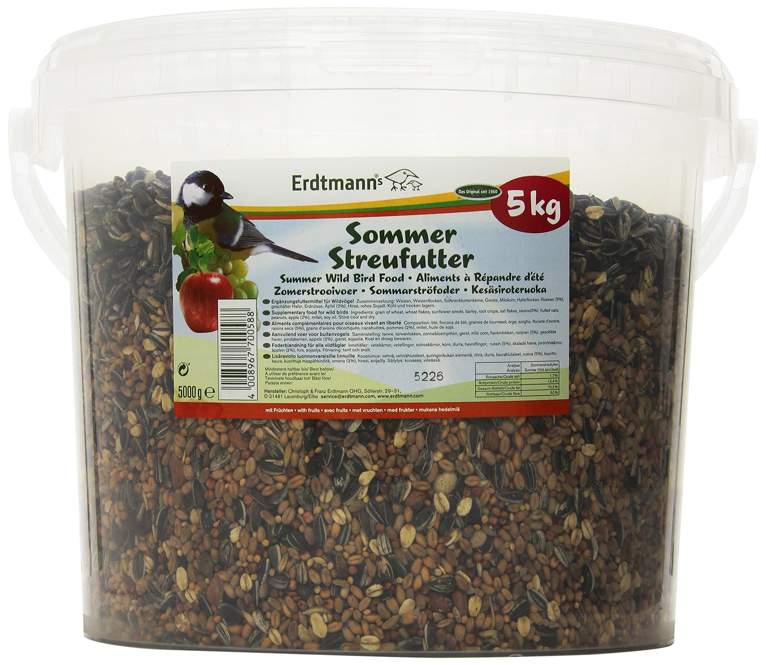 Erdtmanns Summer Wild Bird Food in a Tub, 5 Kg