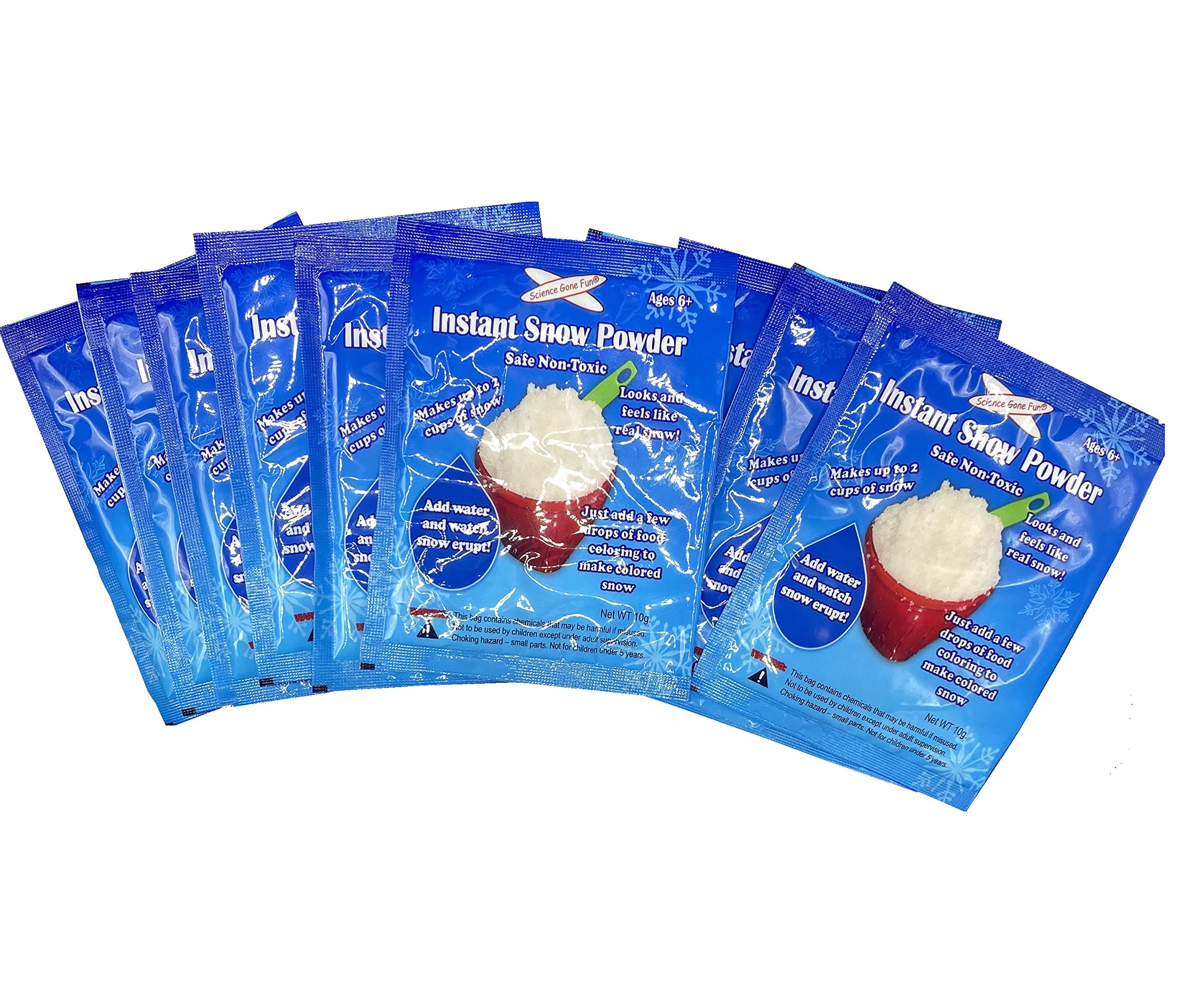 10 Pack - Instant Snow (Tm) Powder, Will Make About 40 Cups of Fluffy Instantly Snow. Model: