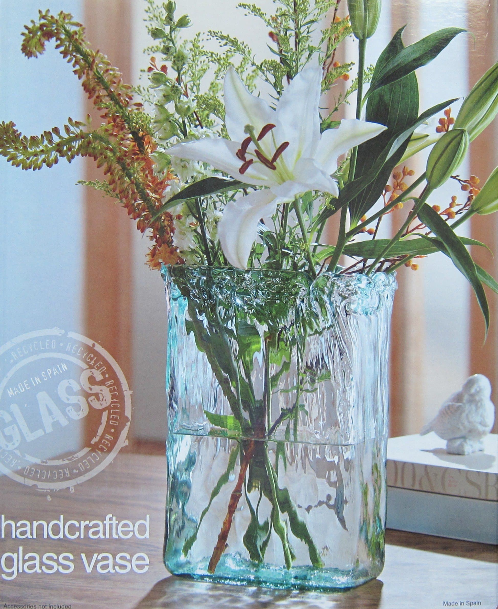 Kirkland Handcrafted Oblong Glass Vase - Hand-made in Spain
