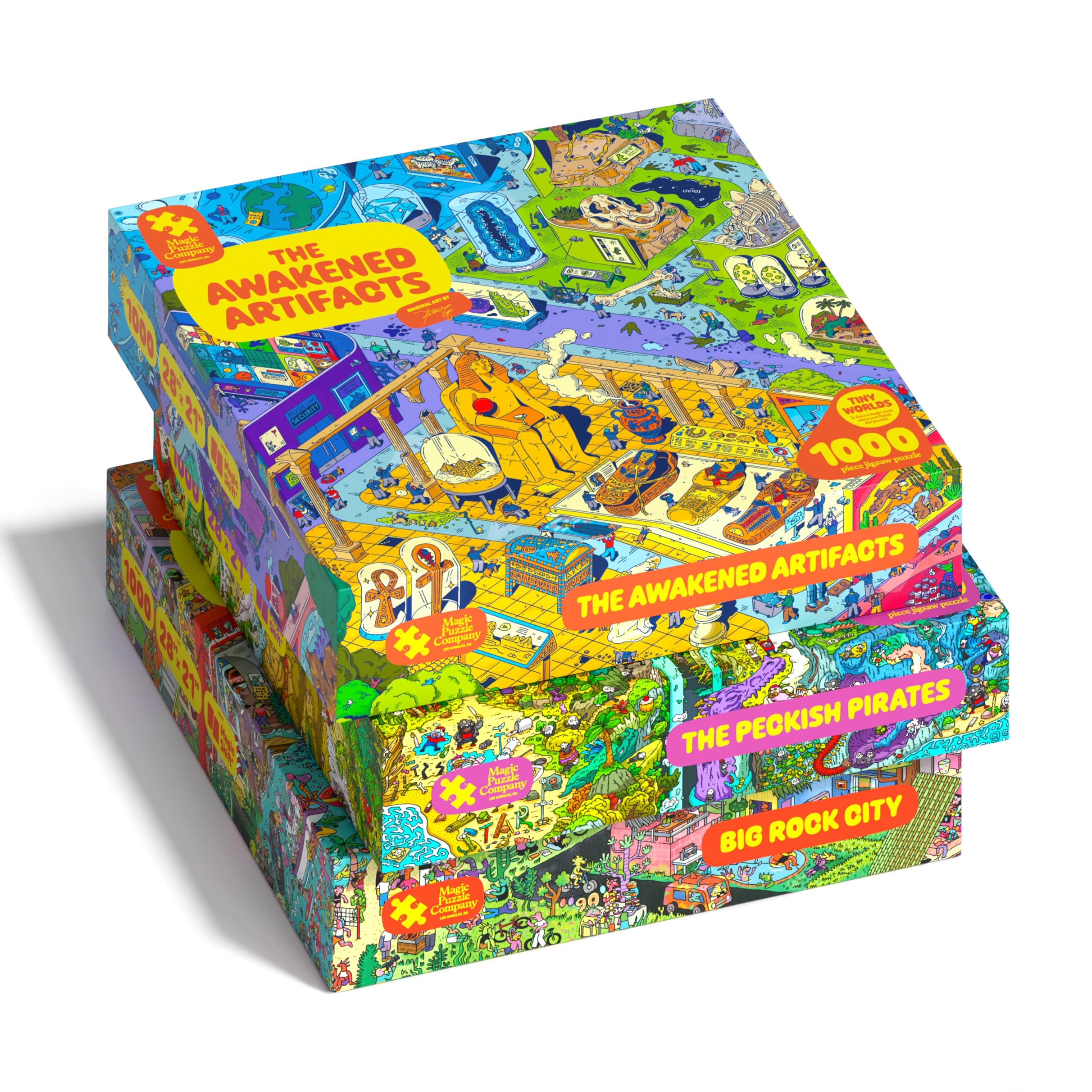 3-Pack • Series Four • Big Rock City, The Awakened Artifacts, & The Peckish Pirates • 1000-Piece Jigsaw from The