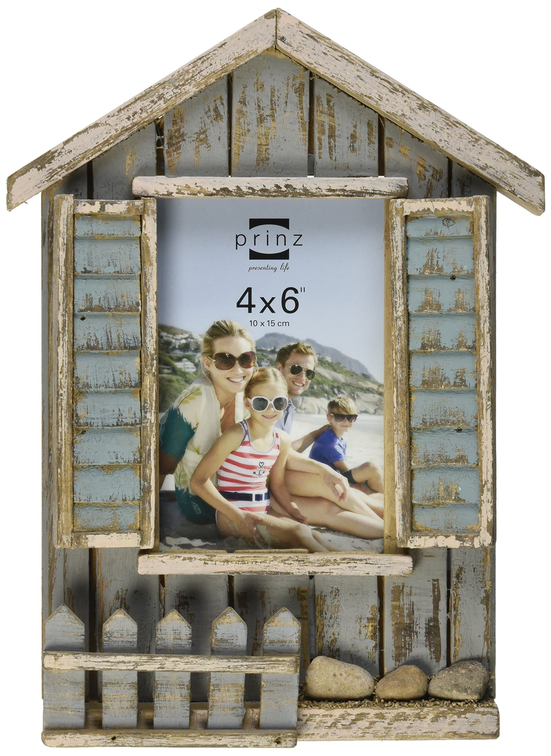 Prinz Cottage Cove in Distressed Multi Color Wood Frame, 4 by 6-Inch