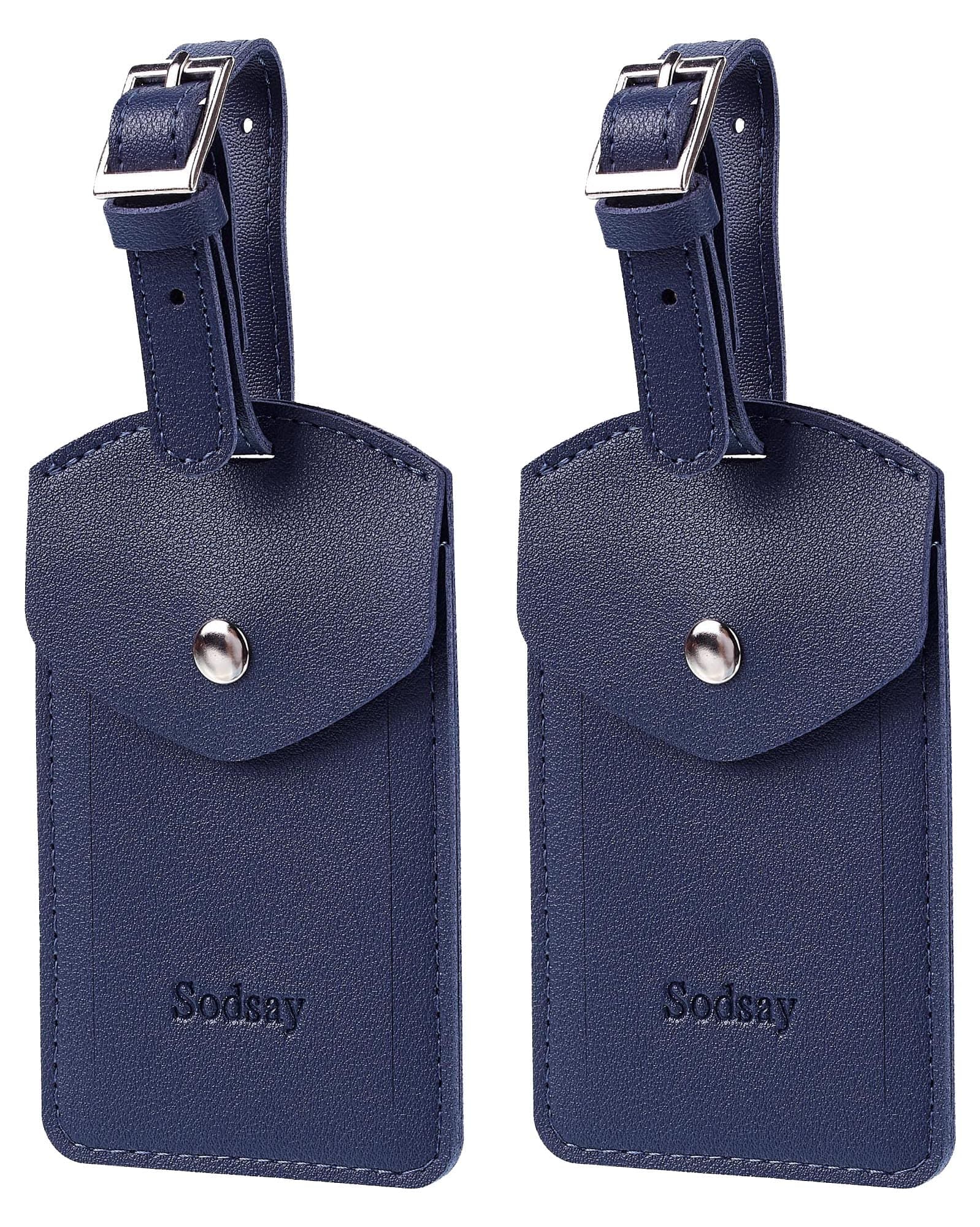 SodsayLeather 2 Luggage Tag Baggage Bag Travel Tags with Privacy Flap