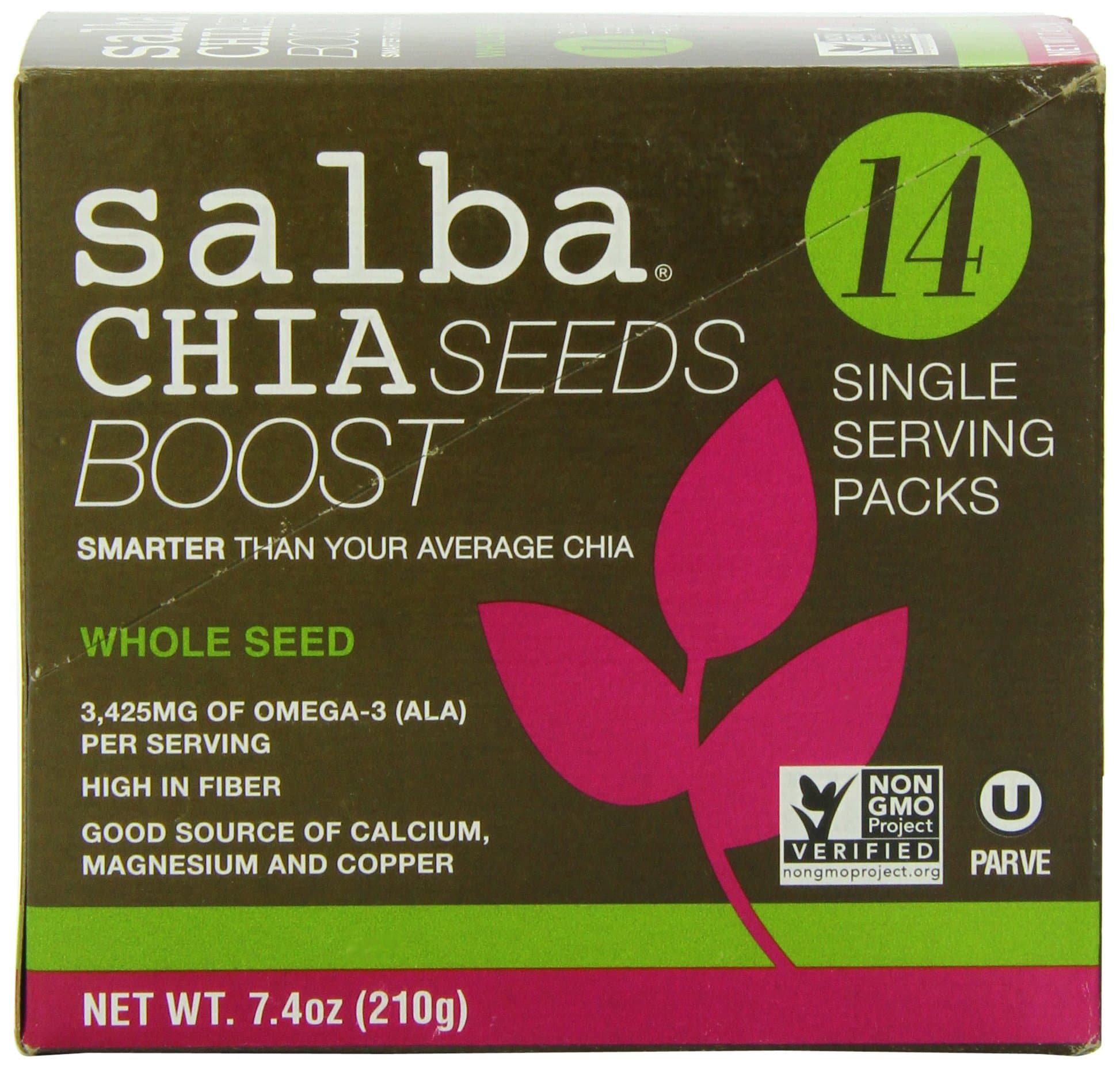 SalbaChia Boost, Whole Seed, 14 Count, 7.4 Ounce