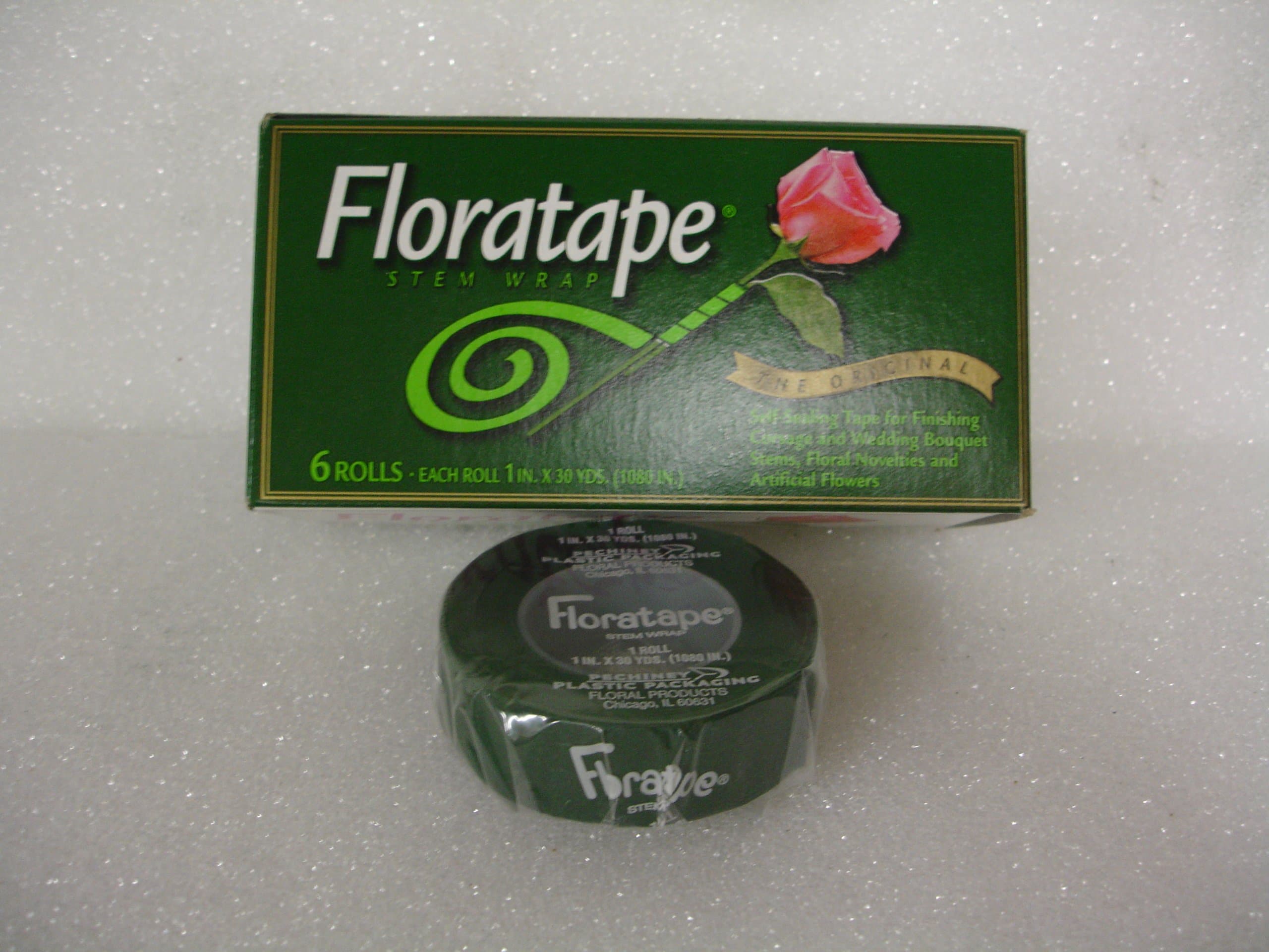 1in X 90ft Green Floral Tape. 6 Roll in a Box