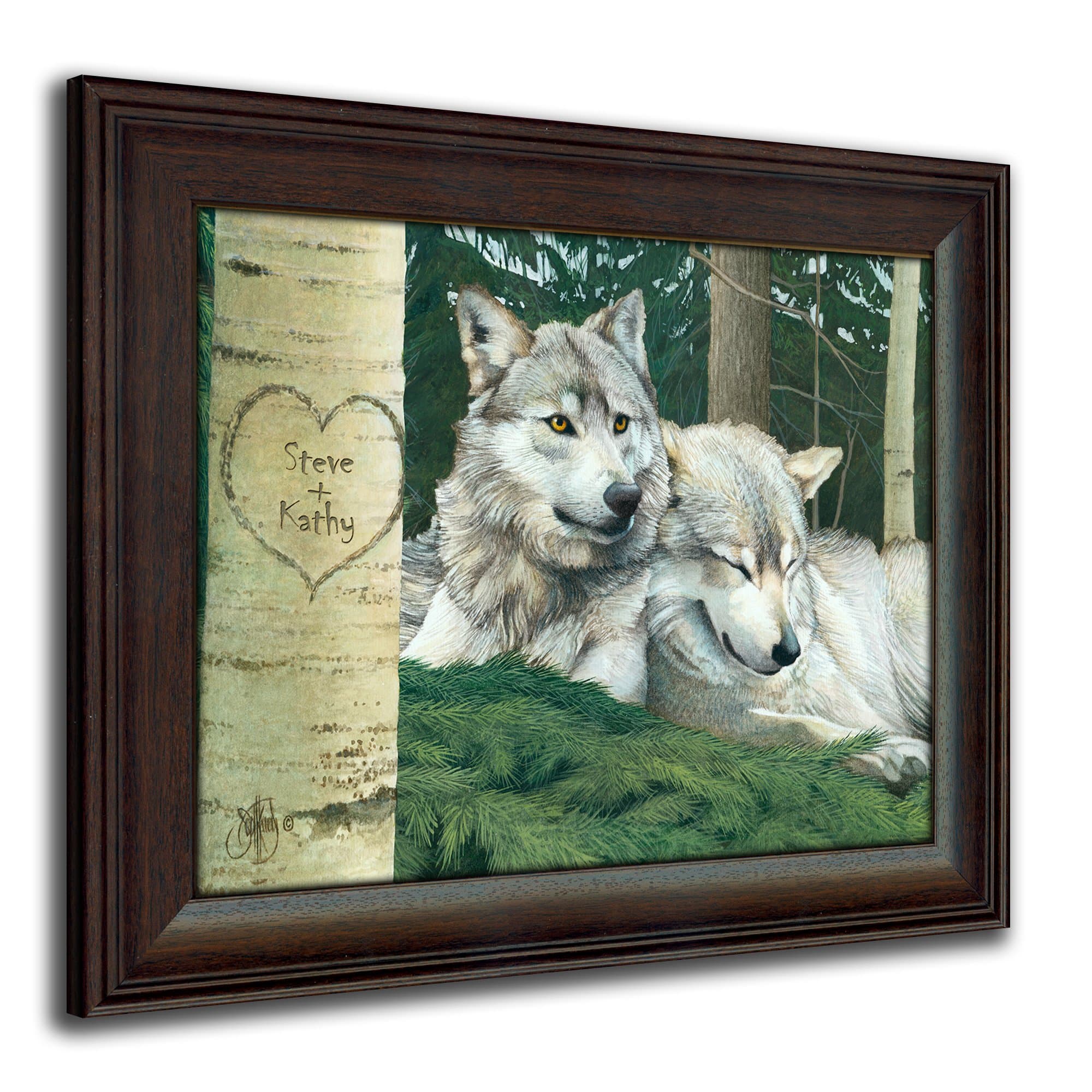 Wolves - Personalized Romantic Wildlife and Animal Framed Prints for anniversaries, weddings, Valentine's, and Christmas!