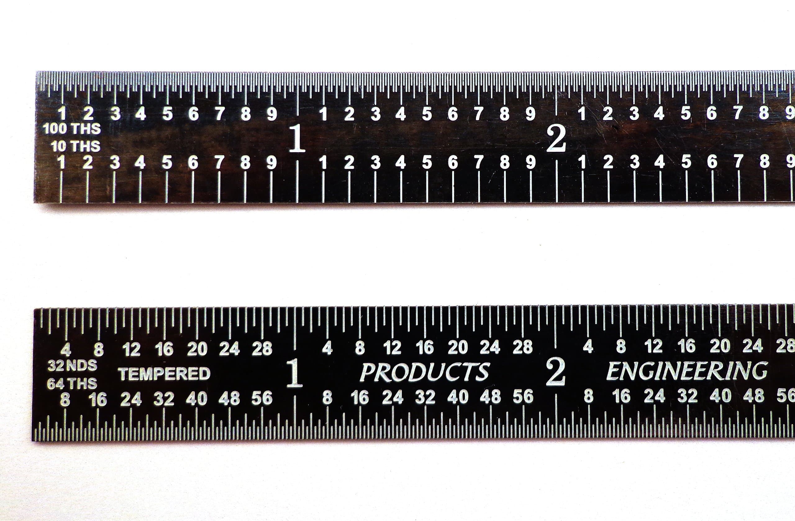 - 12 Inch 5R Flexible Black Chrome, High Contrast Machinist Ruler with Markings 1/10 Inch, 1/100 Inch, 1/32 Inch and 1/64 Inch (Оne Расk)