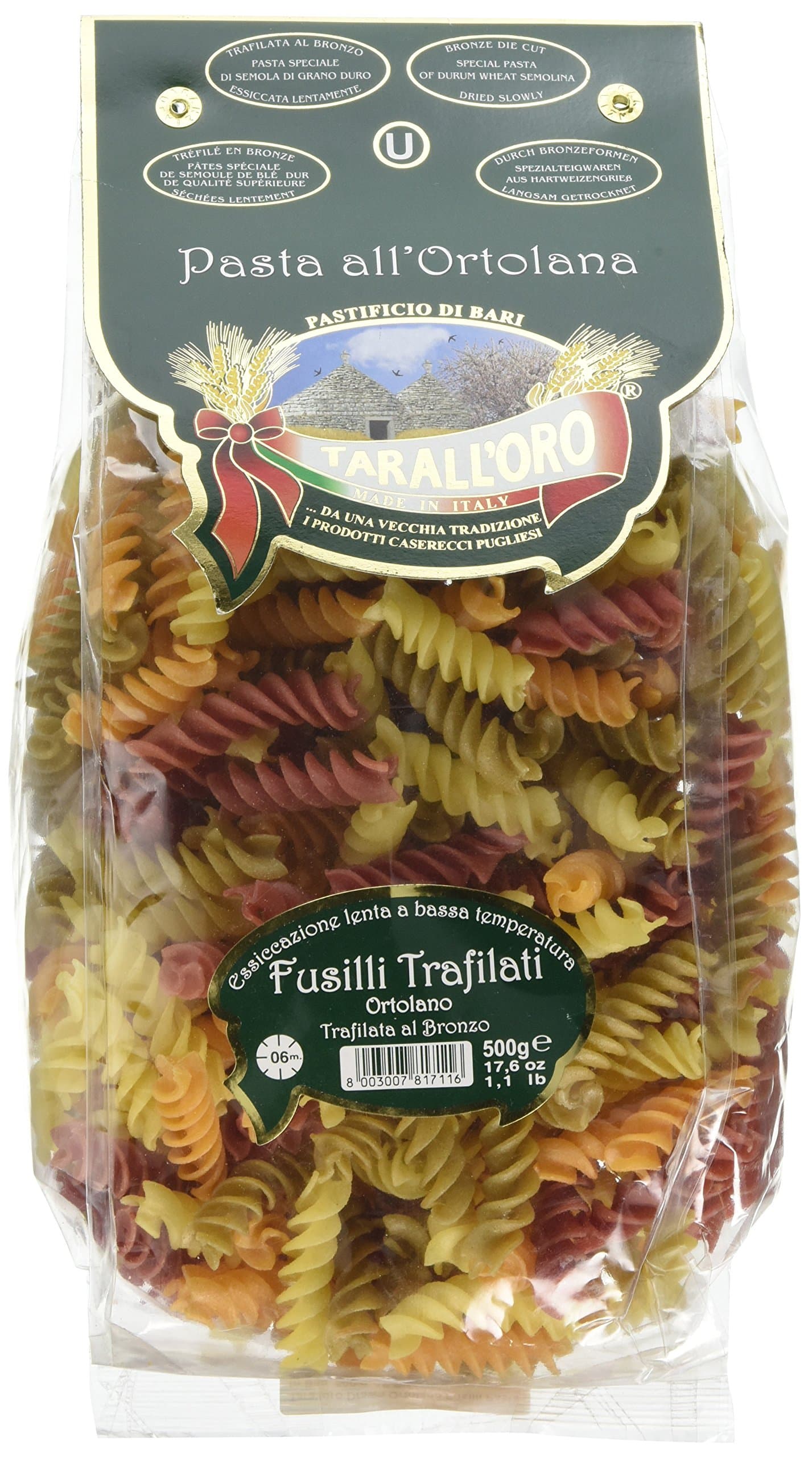 Taralloro Drawn Ortolano Fusilli Pasta in Bag, 500 g