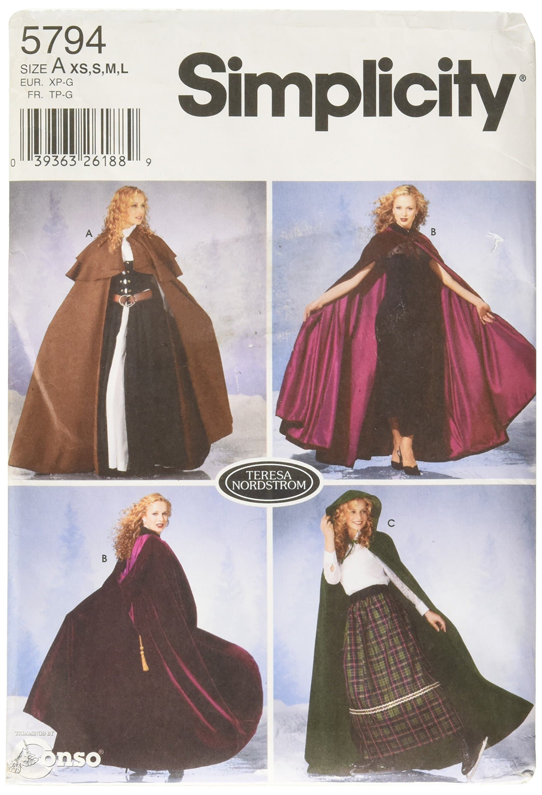 Women's Cape Cosplay and Costume Sewing Patterns, Sizes XS-L