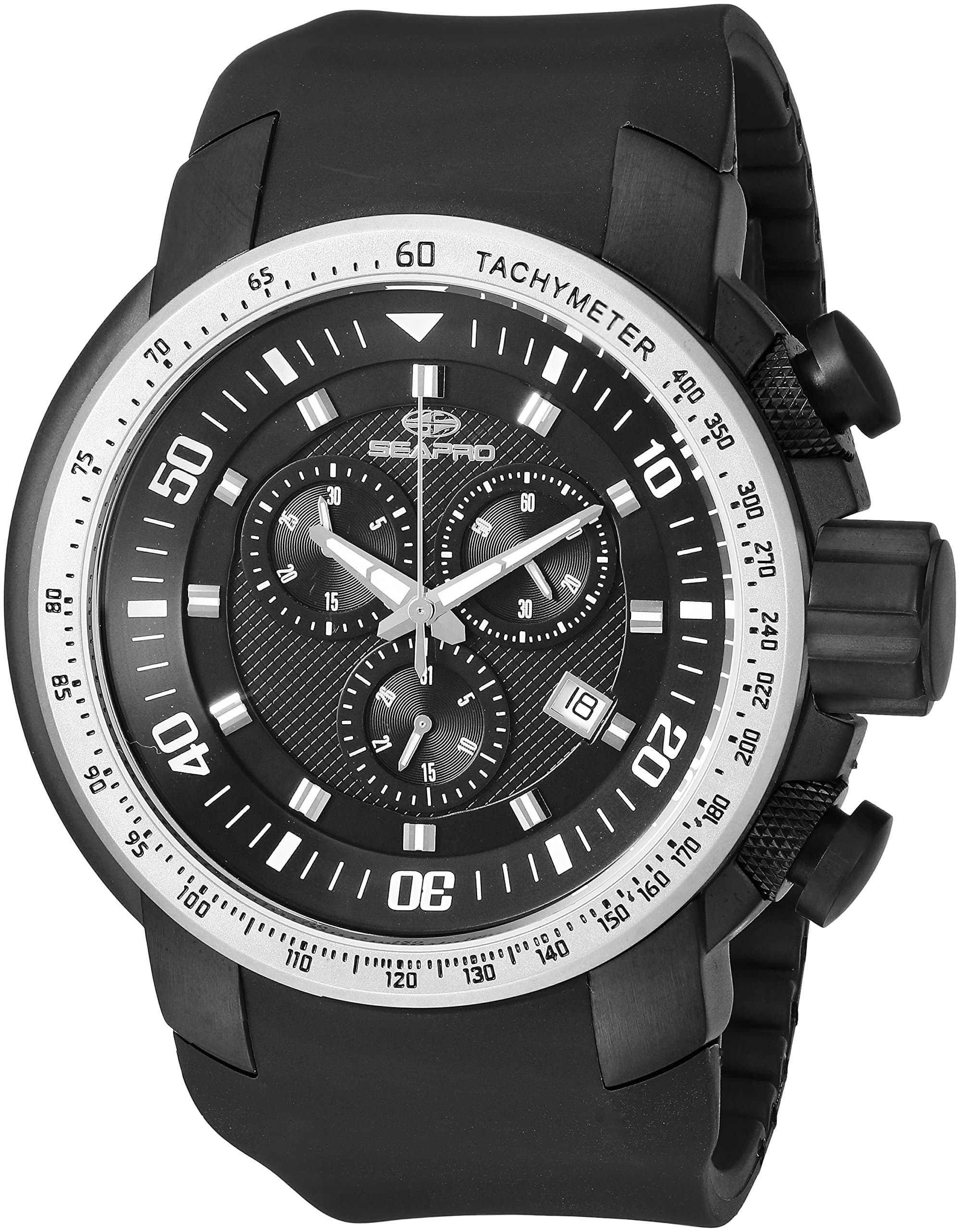 Seapro Men's SP7121 Imperial Analog Display Swiss Quartz Black Watch
