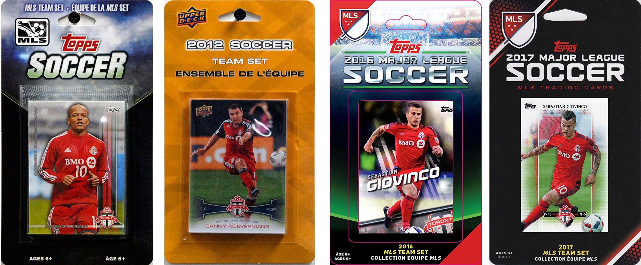 C&I Collectables TORFC417TS Toronto FC 4 Different Licensed Trading Card Team Sets, White