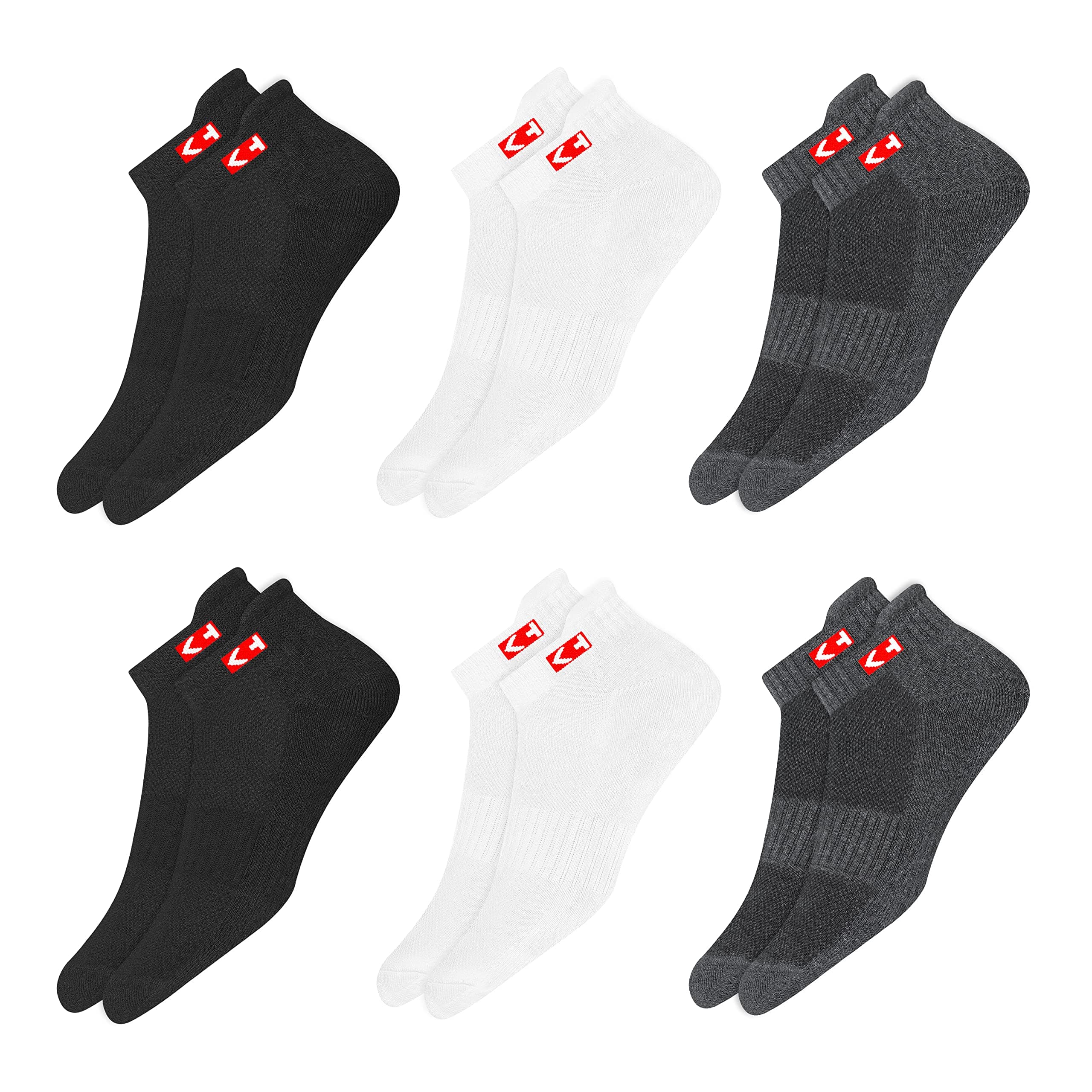 Sports Socks Men Ankle Socks for Gym Running, Pack of 6 (Free Size)