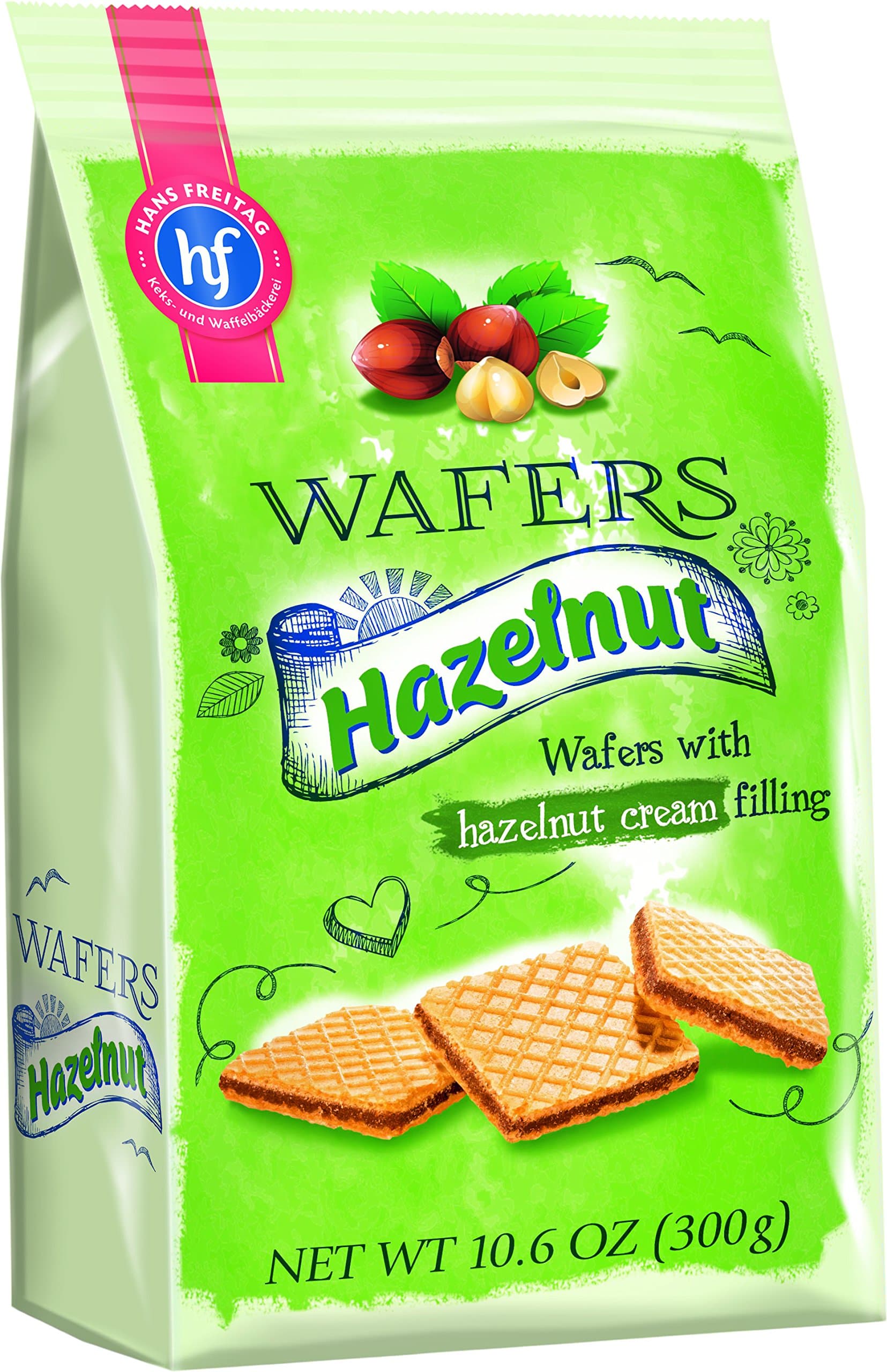 Hans Freitag Hazelnut Wafers, 10.6 Oz (Pack Of 12)