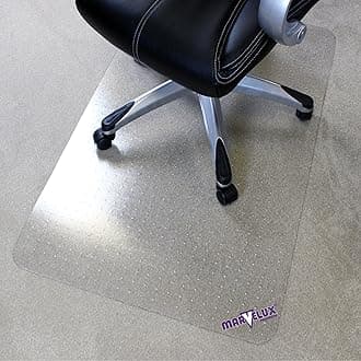 Marvelux 90 x 120cm Premium Polycarbonate Chair Mat, Heavy Duty Office Chairmat for Medium Pile Carpets, Durable Clear Rectangular Carpet Protector Mat, Made in the UK