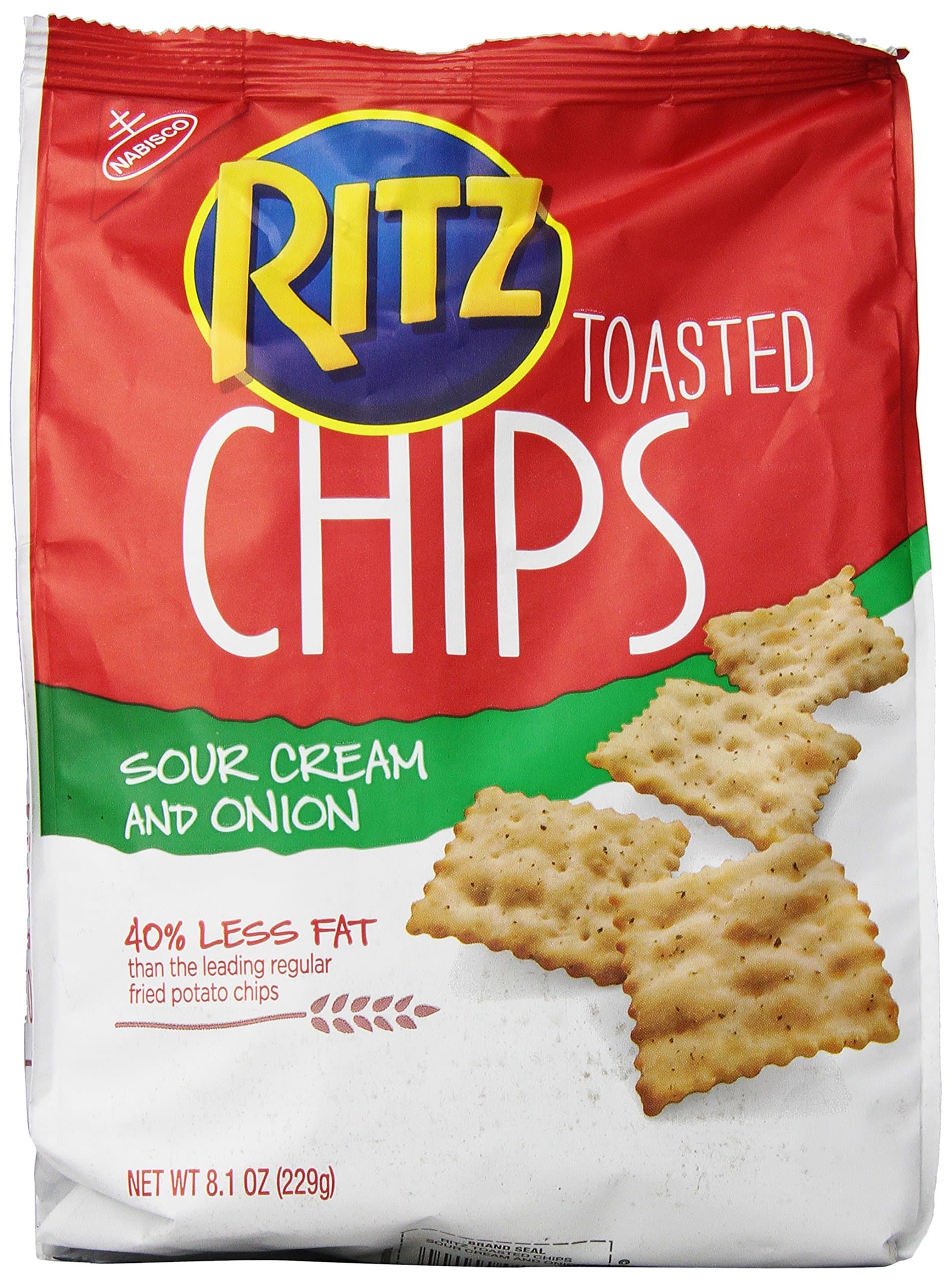 Ritz Crackers Toasted Sour Cream And Onion Chips, 8.1- Ounce Bag