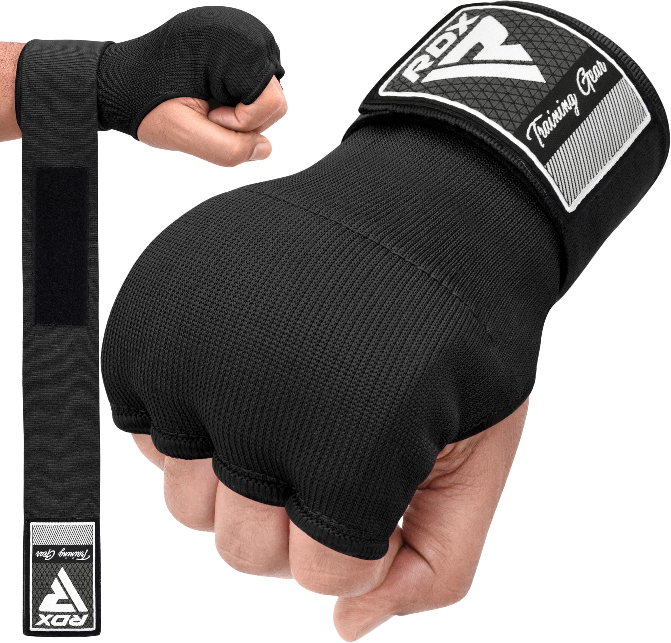 RDX Training Boxing Inner Gloves Hand Wraps MMA Fist Protector Bandages Mitts Black X-Large