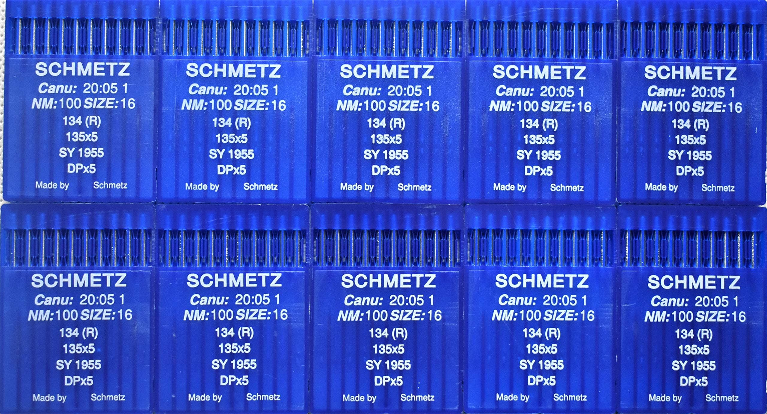 Schmetzfor Industrial Sewing Machine CANU 20:05 DPX5 135x5 134R Size 100/16