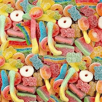 Sour Gummy Candy Mix | 2-Pound Pack | Belts, Peach Rings, Watermelon Wedges, ...