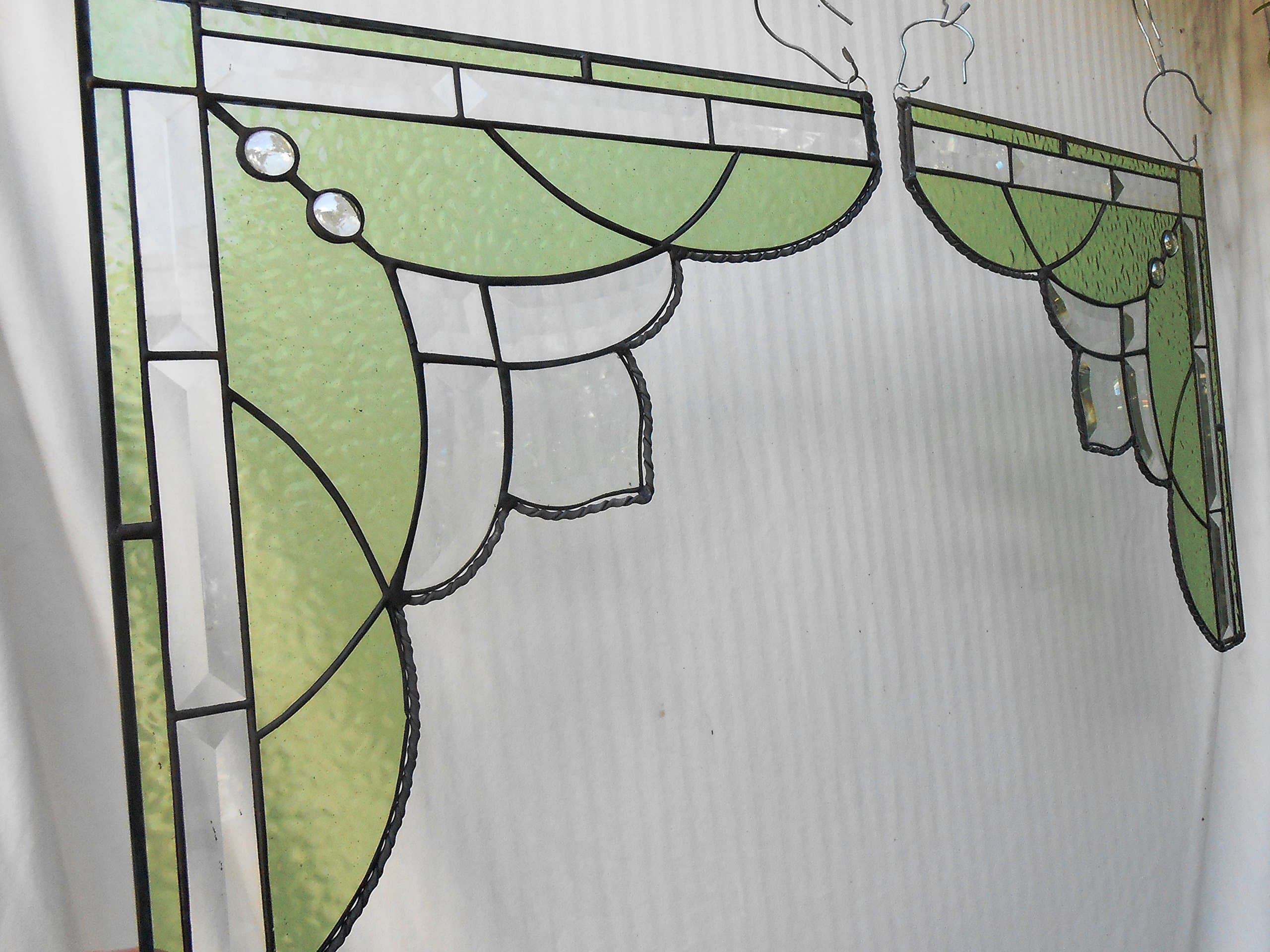 Stained Glass Window Corners, Curtains, Corner Pieces, Gingerbread Trim, Room Dividers, Stained Glass Transom Window, Valance, Lace Curtains