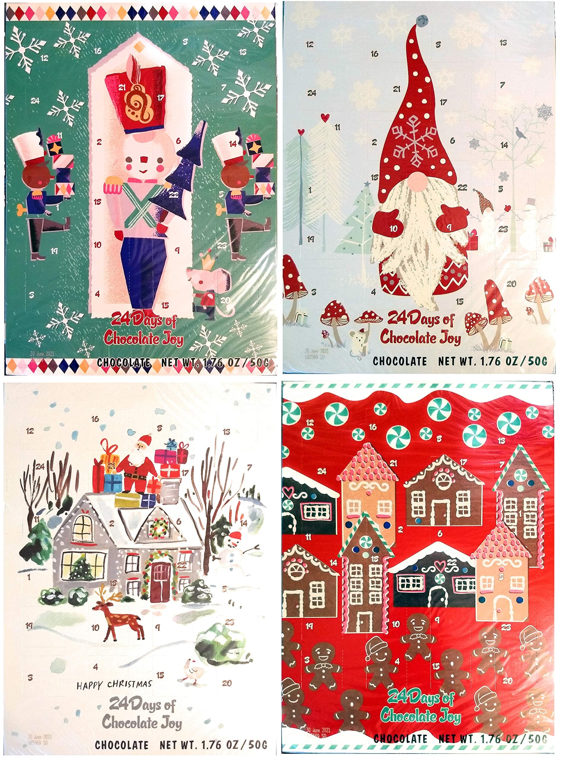 Wawi Advent Calendar 2019 Set of 4 Gourmet Chocolate Treats 24 Days to Christmas