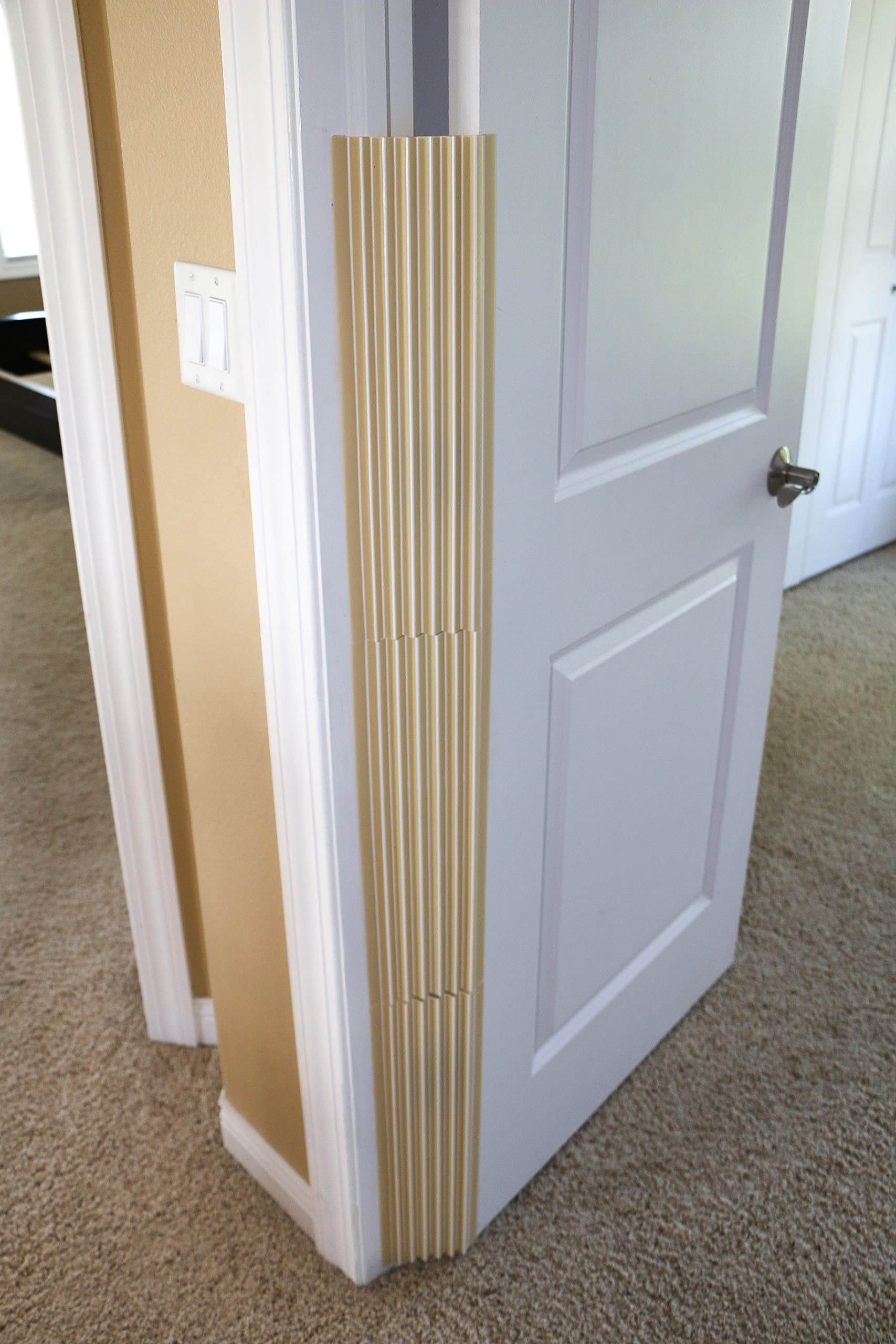 Little Llama 4-Pack Finger Pinch Guard - Hinge Cover Finger Guard to Prevent Door Related Injuries - Light Tan