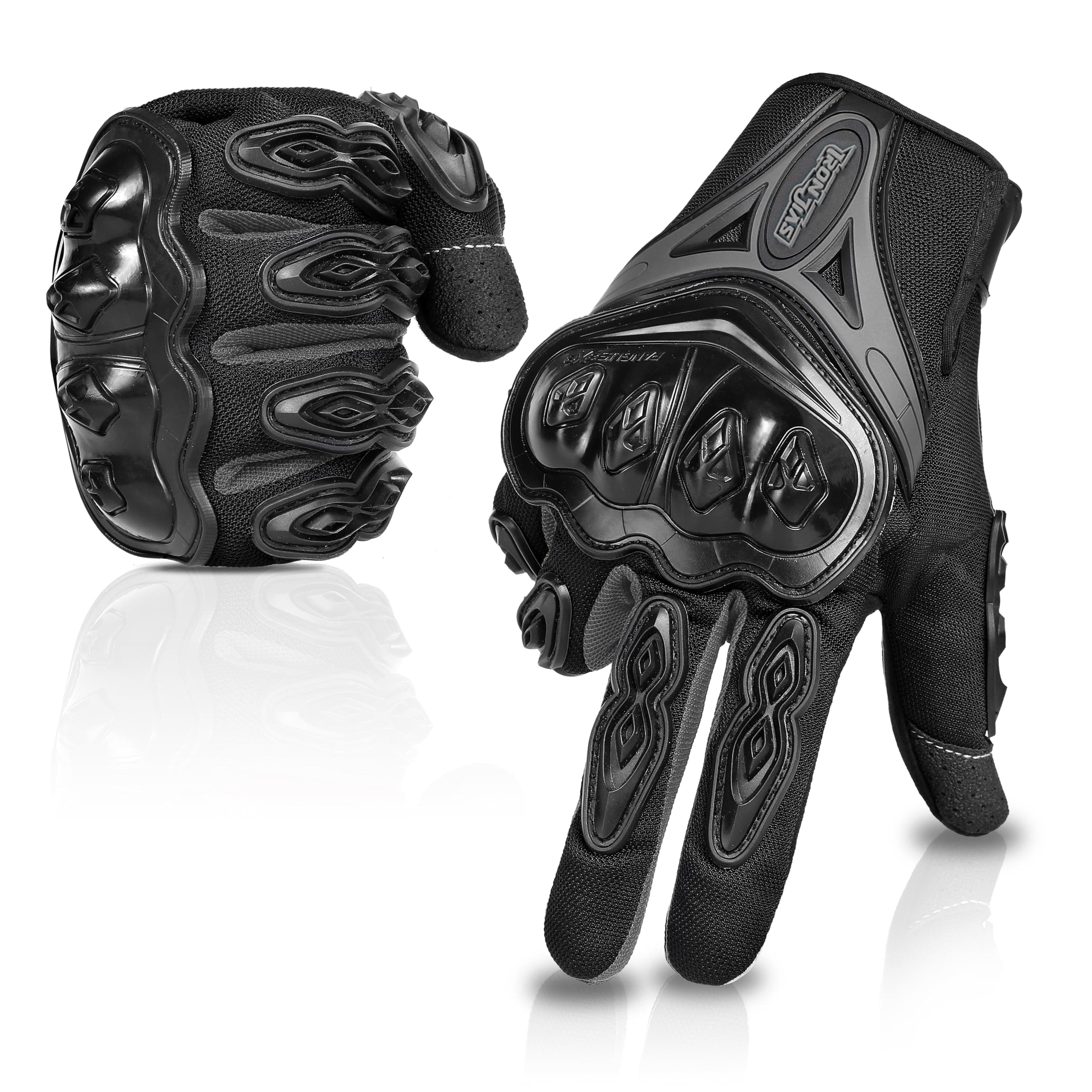 Motorcycle Gloves Full Finger Durable for Road Racing Bike Summer Spring Powersports Support Touch Screen Black-L