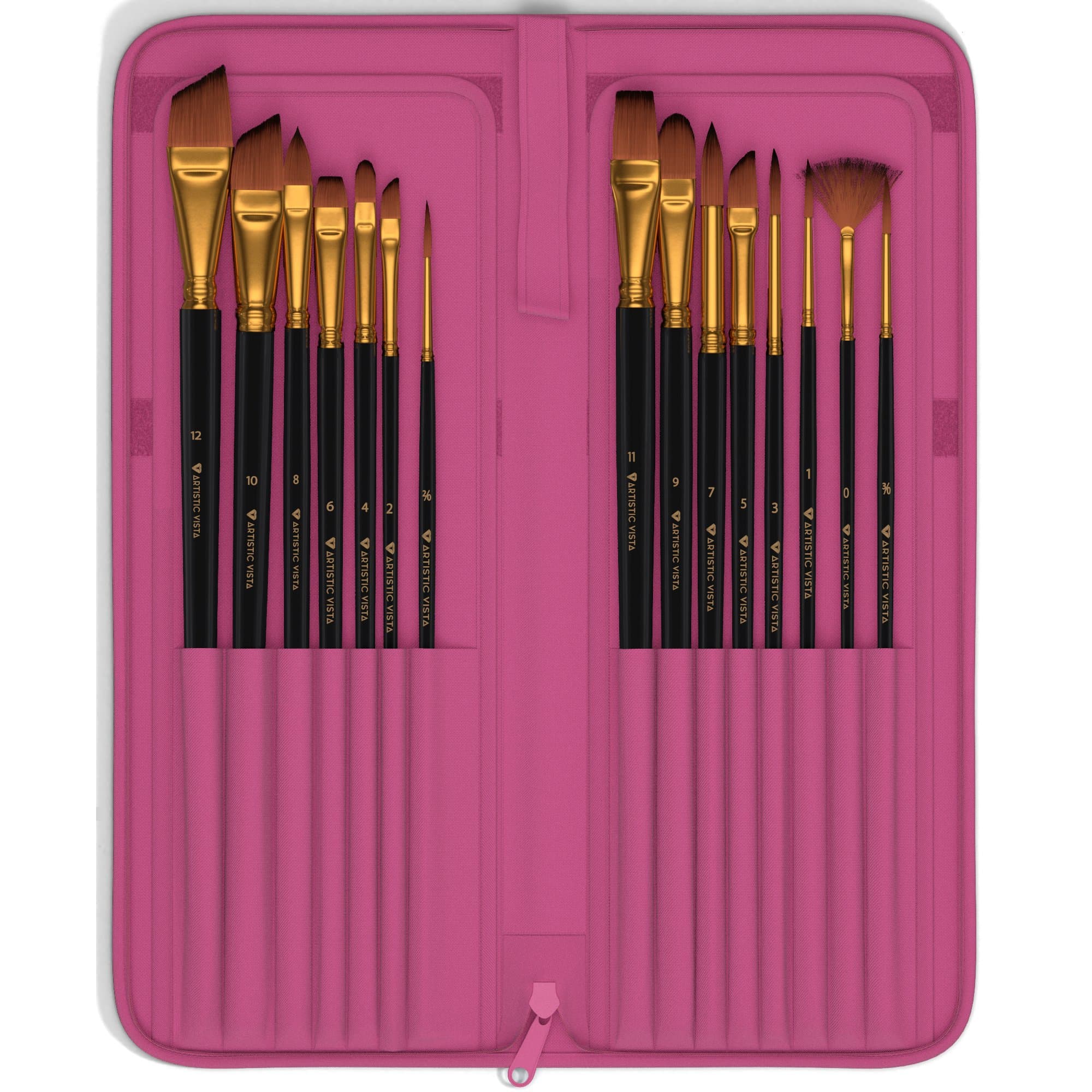 Paint Brushes | Complete 15 Piece set. Perfect for Acrylic, Watercolor, Gouache, Oil, & Face painting.