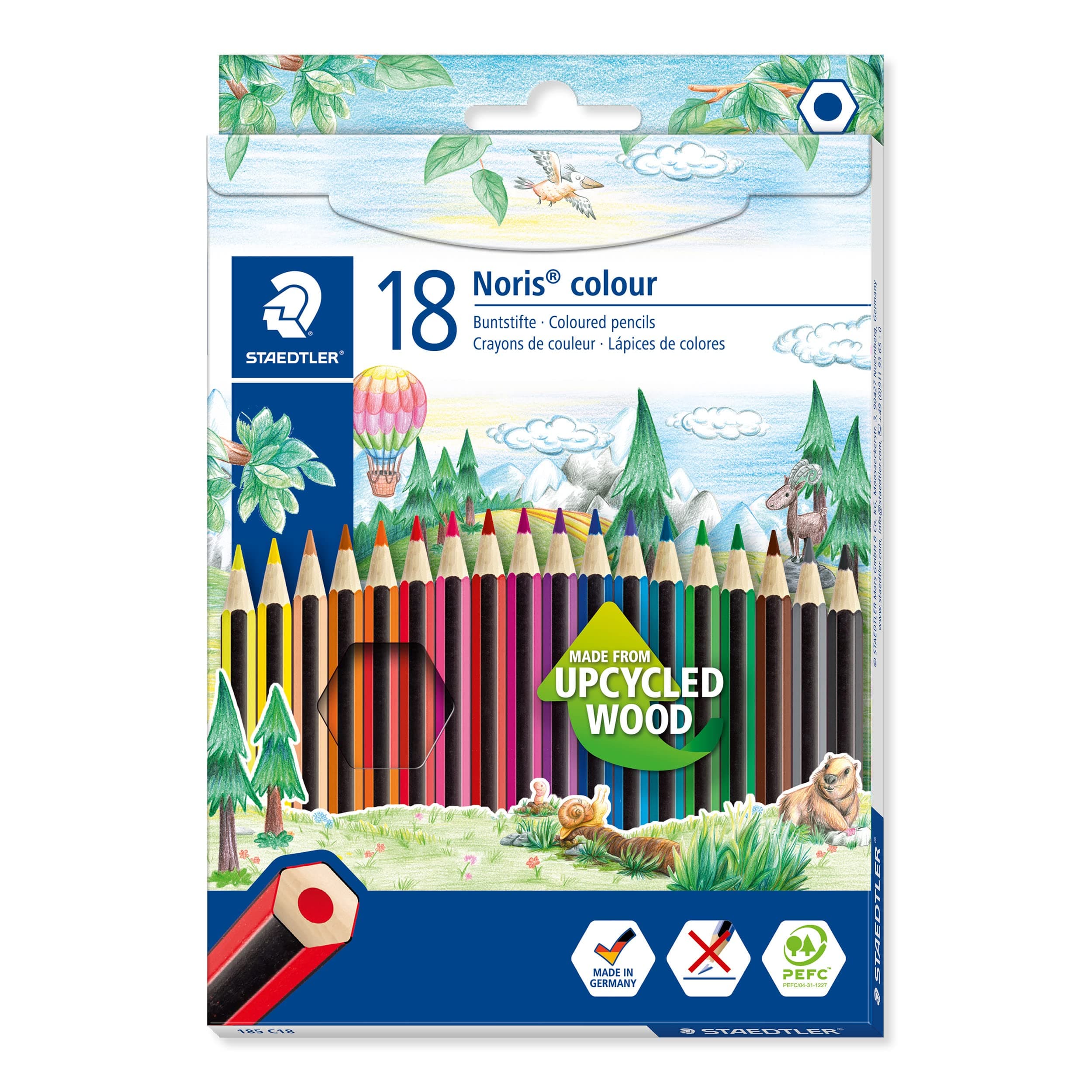 185 C18 Noris Colour Colouring Pencils - 18 Assorted Colours (Pack of 18 Pencils)