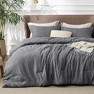 Bedsure California King Comforter Set -Charcoal Grey Soft Bedding for All Seasons, Cationic Dyed Bed Set, 3 Pieces, 1 California King Size Comforter (104"x96") and 2 Pillow Shams (20"x36"+2")