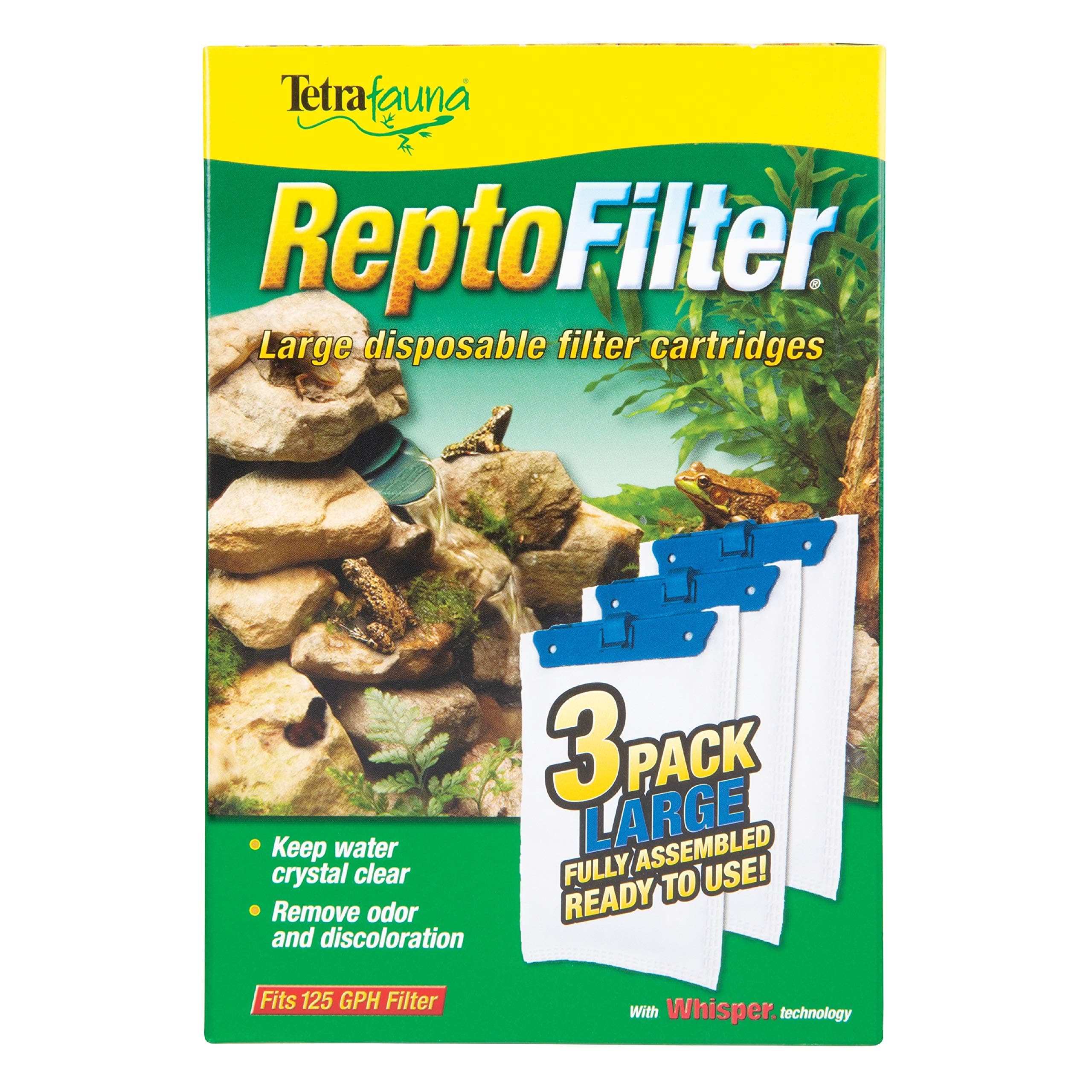 TetraFauna ReptoFilter Filter Cartridges 3 Count, Size Medium, Filter Cartridge Refills