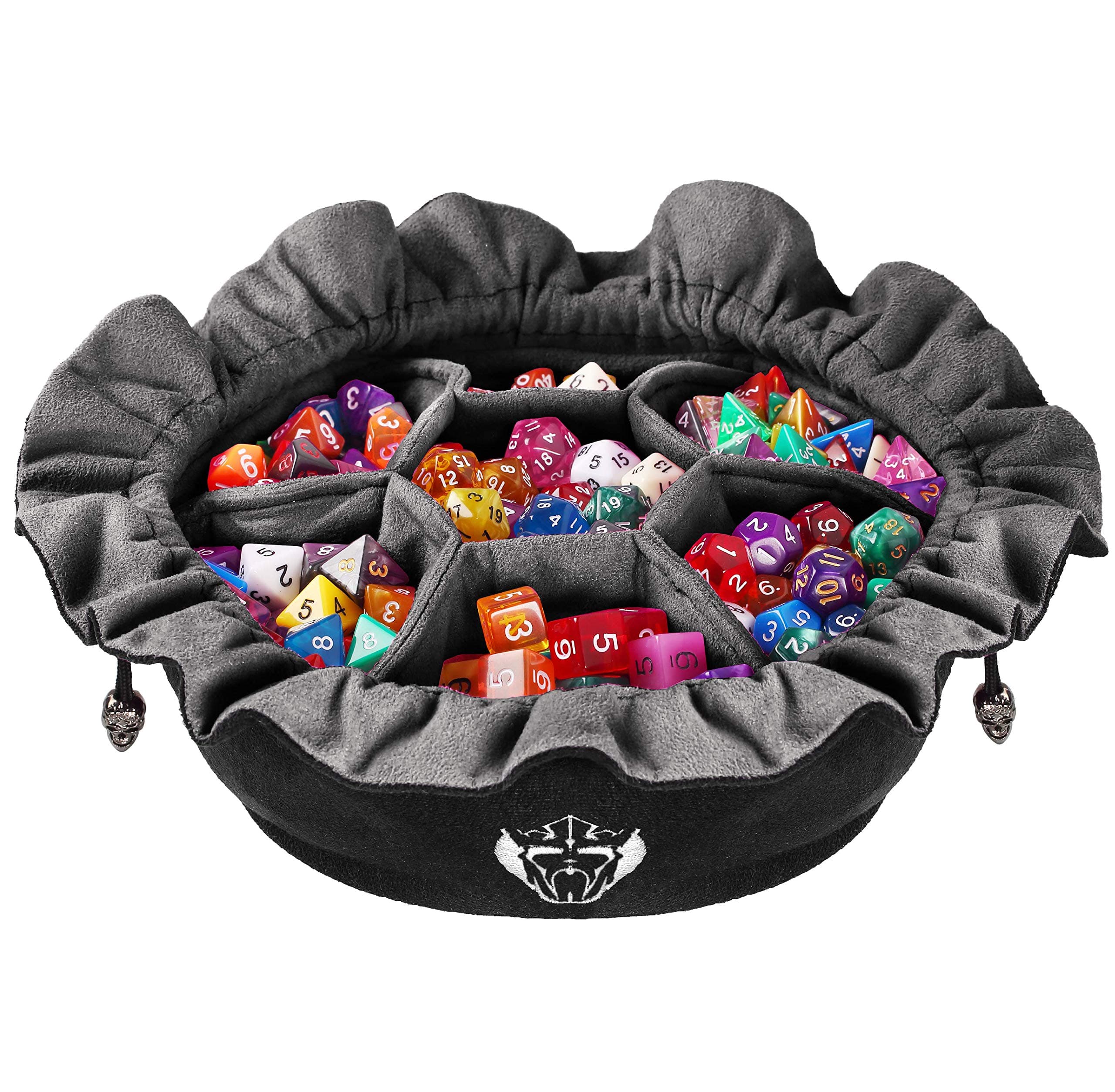 CardKingPro Immense Dice Bags with Pockets - Black - Capacity 150+ Dice - Great Organizer for Hoarders & Collectors [Patented Design]