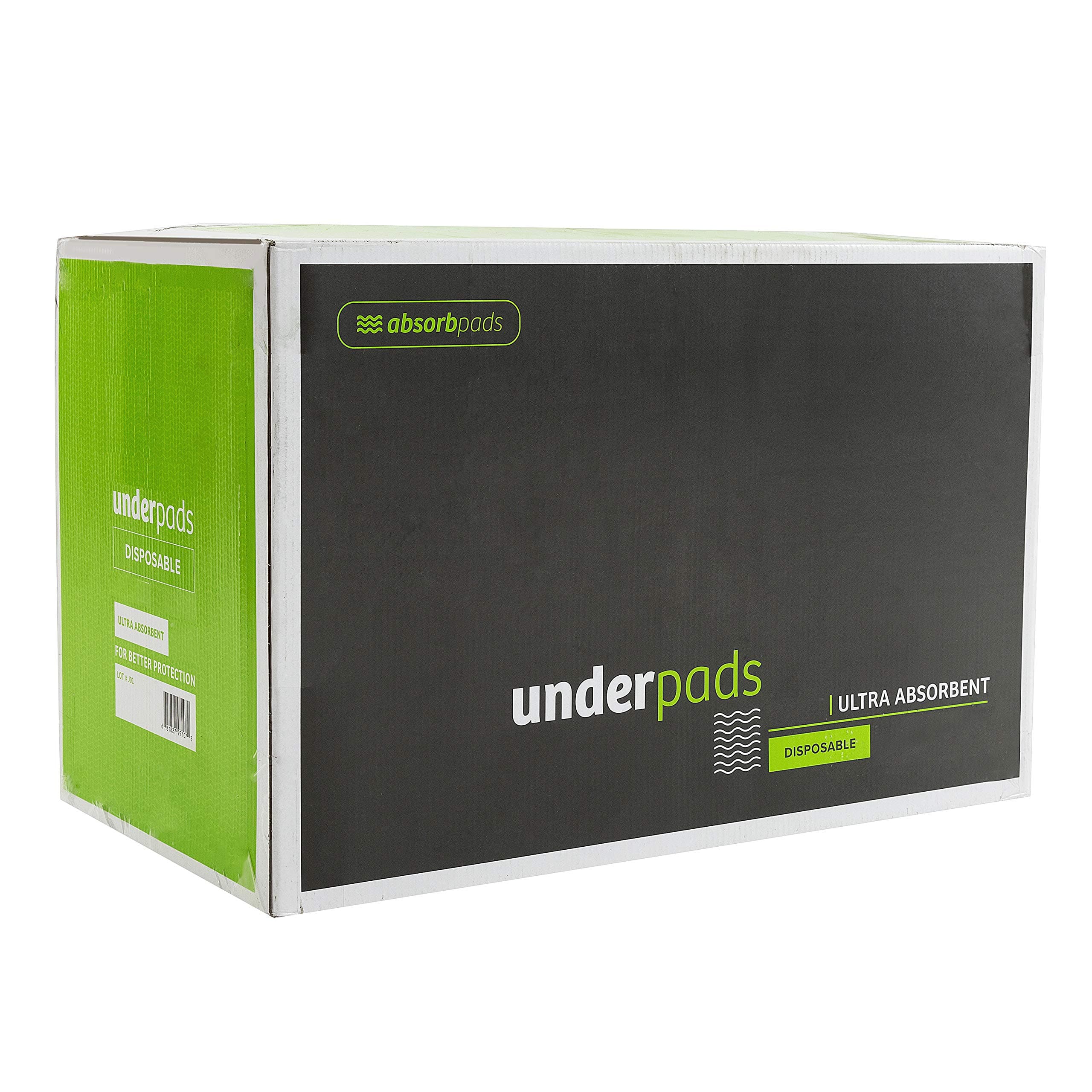 Absorb-pads 30 x 36 Disposable Underpads, Super Absorbent Waterproof Adult and Baby Incontinence Bed and Mattress Protection Pad, (100 Count).