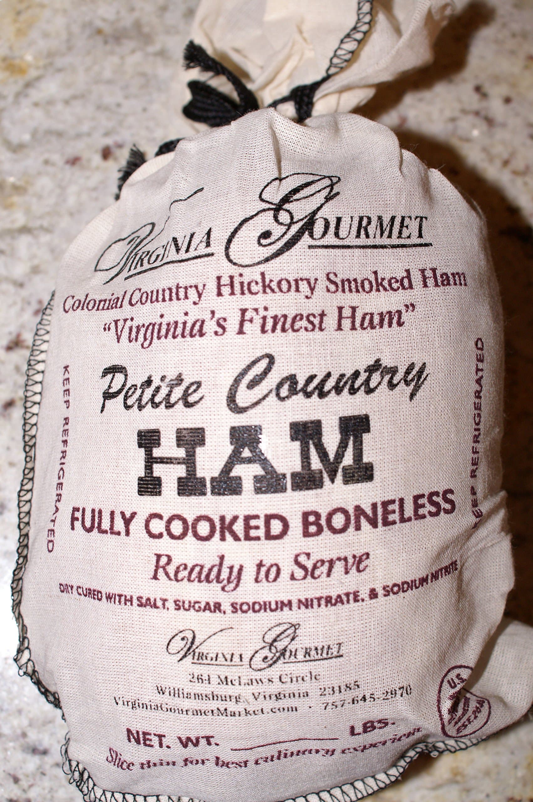 Virginia Gourmet Hickory Smoked Boneless Tradi Country Ham, 3 Pounds