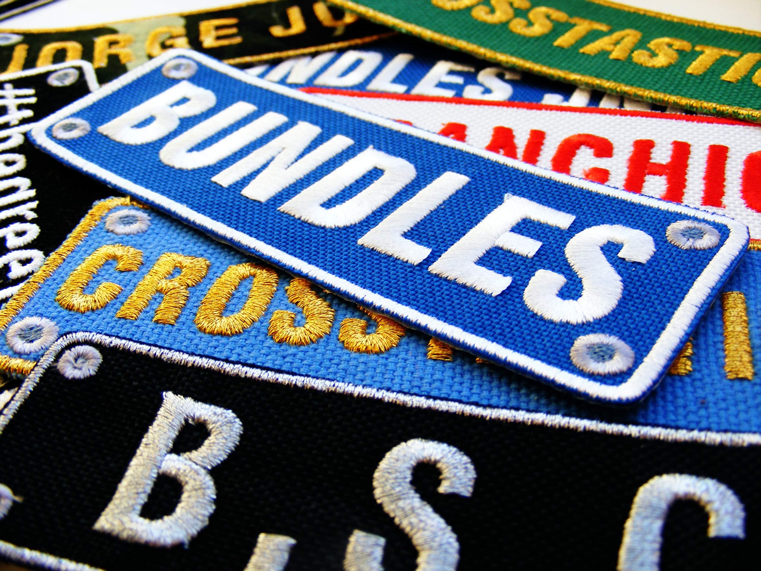 Emporium Embroidery Personalised Name Embroidered Patches Sew On Iron On on Cordura (Large)