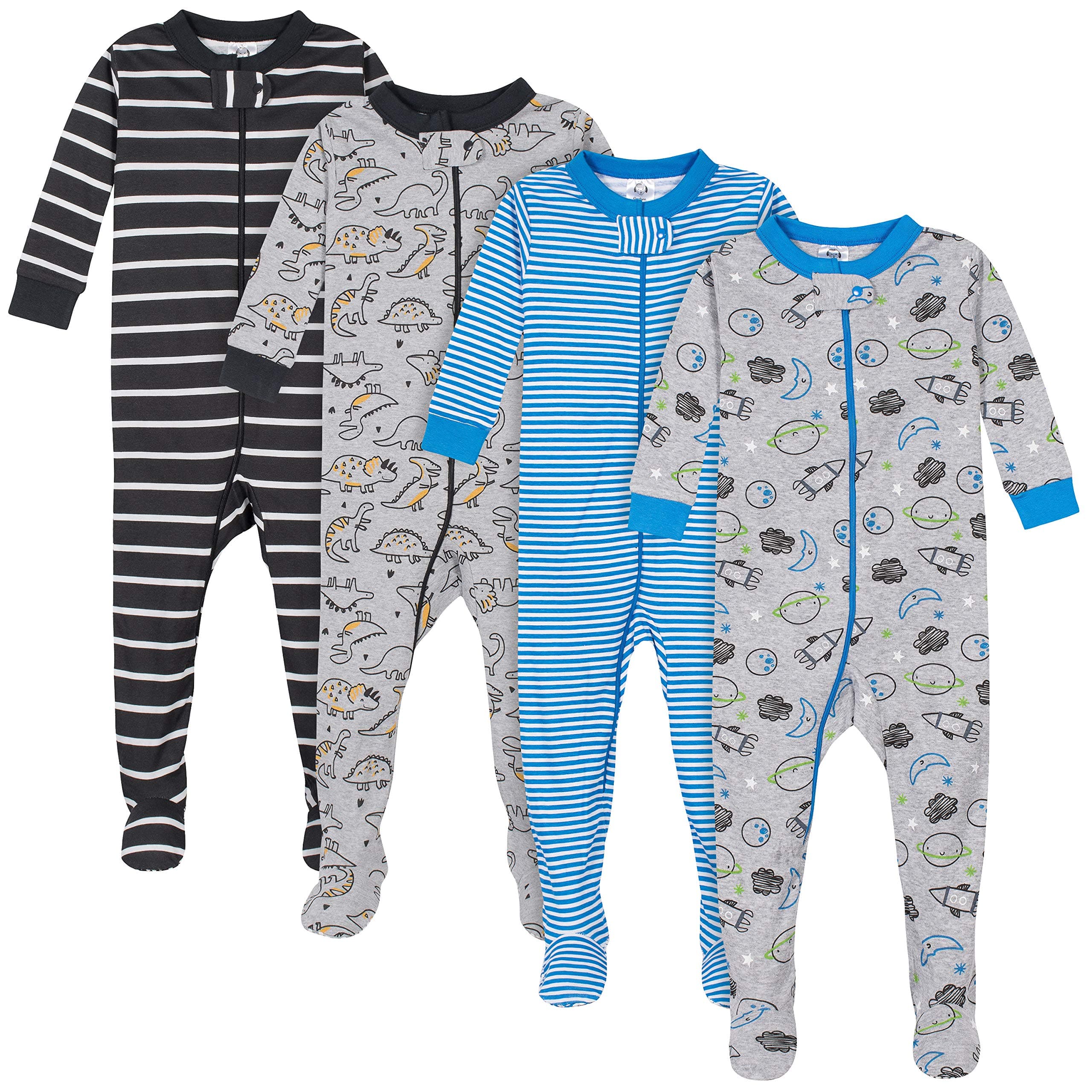 baby-boys Baby-boys 4-pack Footed Pajamas