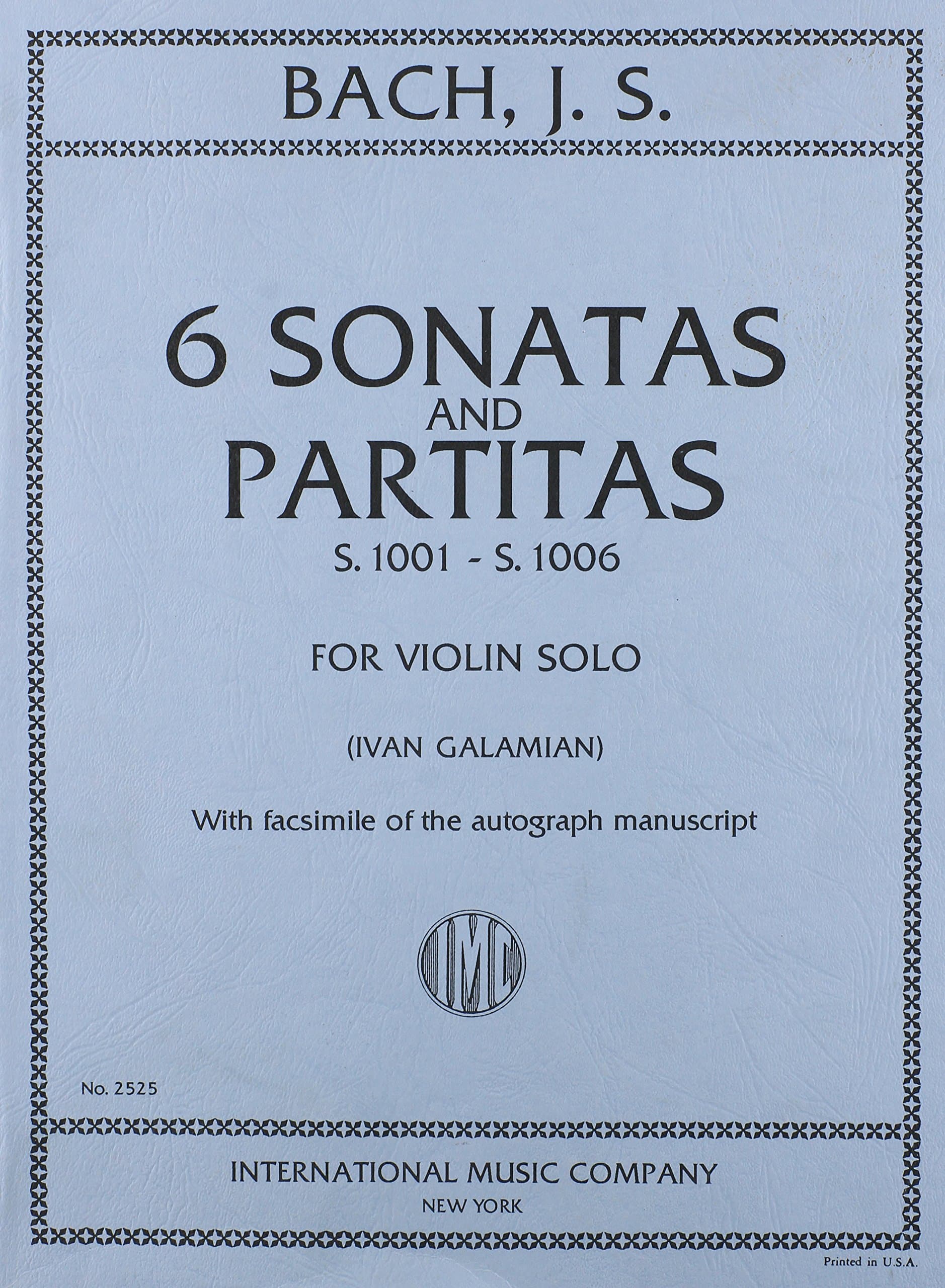Bach, J.S. - 6 Sonatas and Partitas BWV 1001 1006 for Violin -by Galamian - International