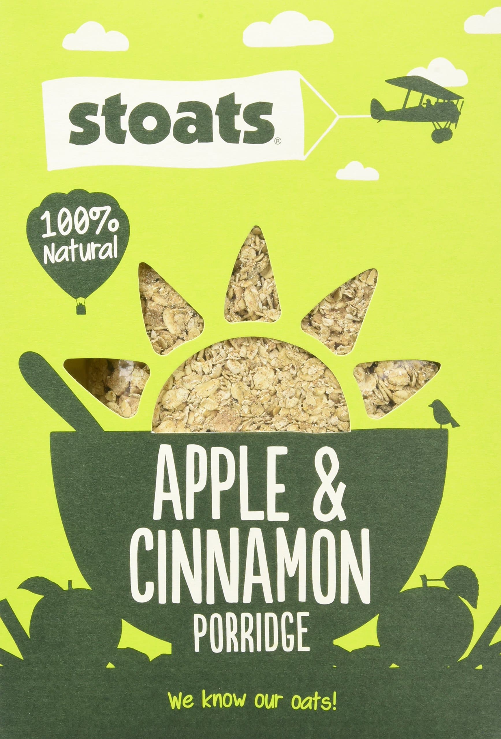 Stoats Apple and Cinnamon Porridge 550 g (Pack of 6)