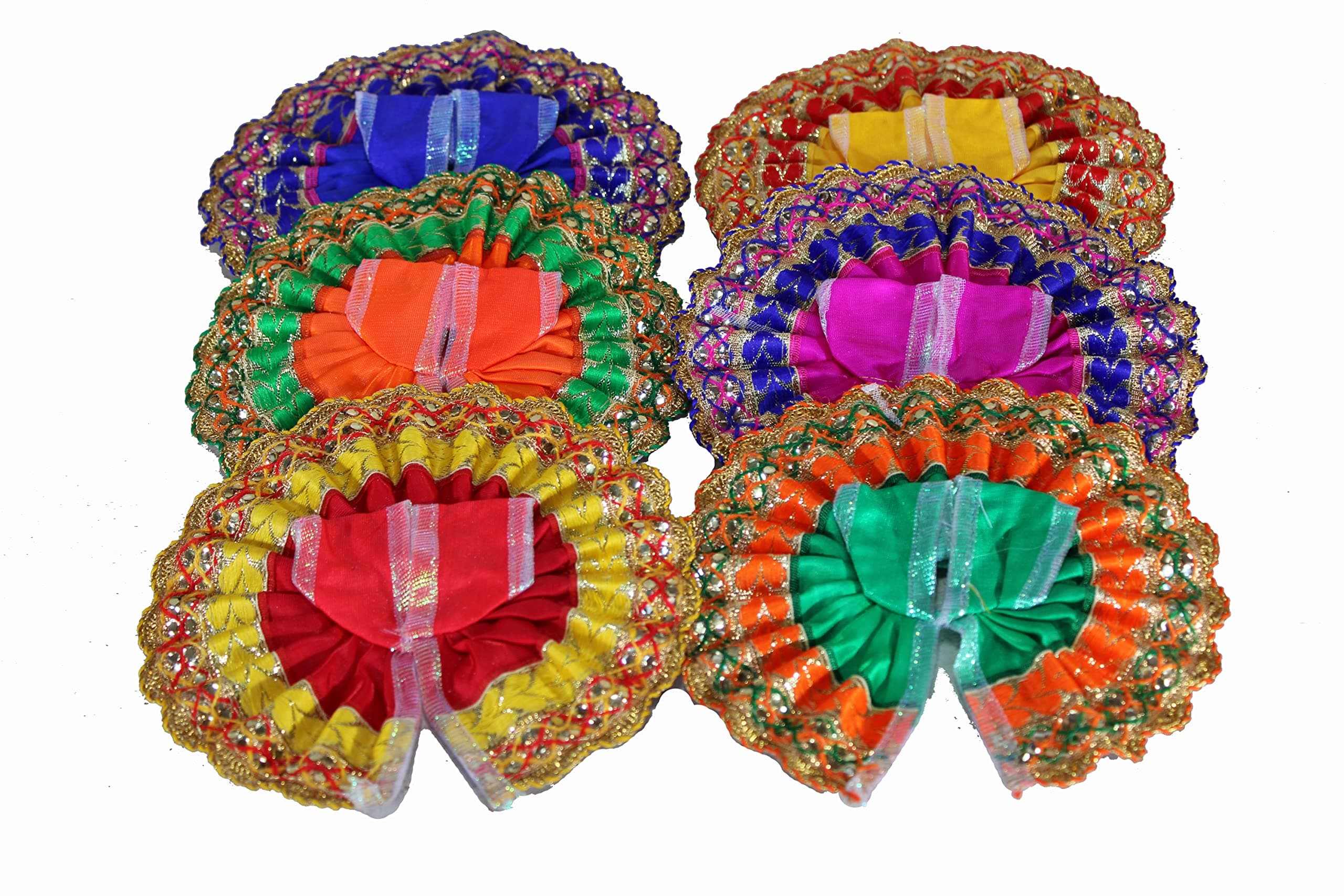 eSplanade Ladoo Gopal Poshak | God Dress | Bhagwaan Ki Poshaak | Dev Vastra - (Set Of 6) Laddu Gopal Idols () 1 Multicolored