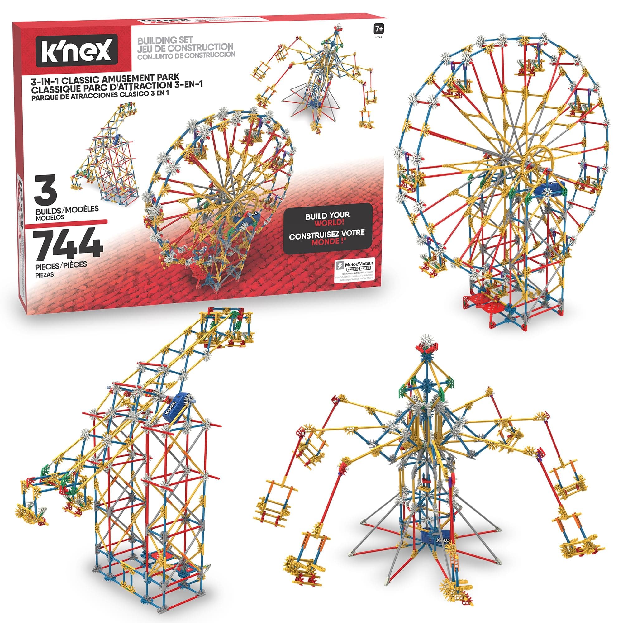 KNEX Thrill Rides - 3-in-1 Classic Amusement Park Building Set