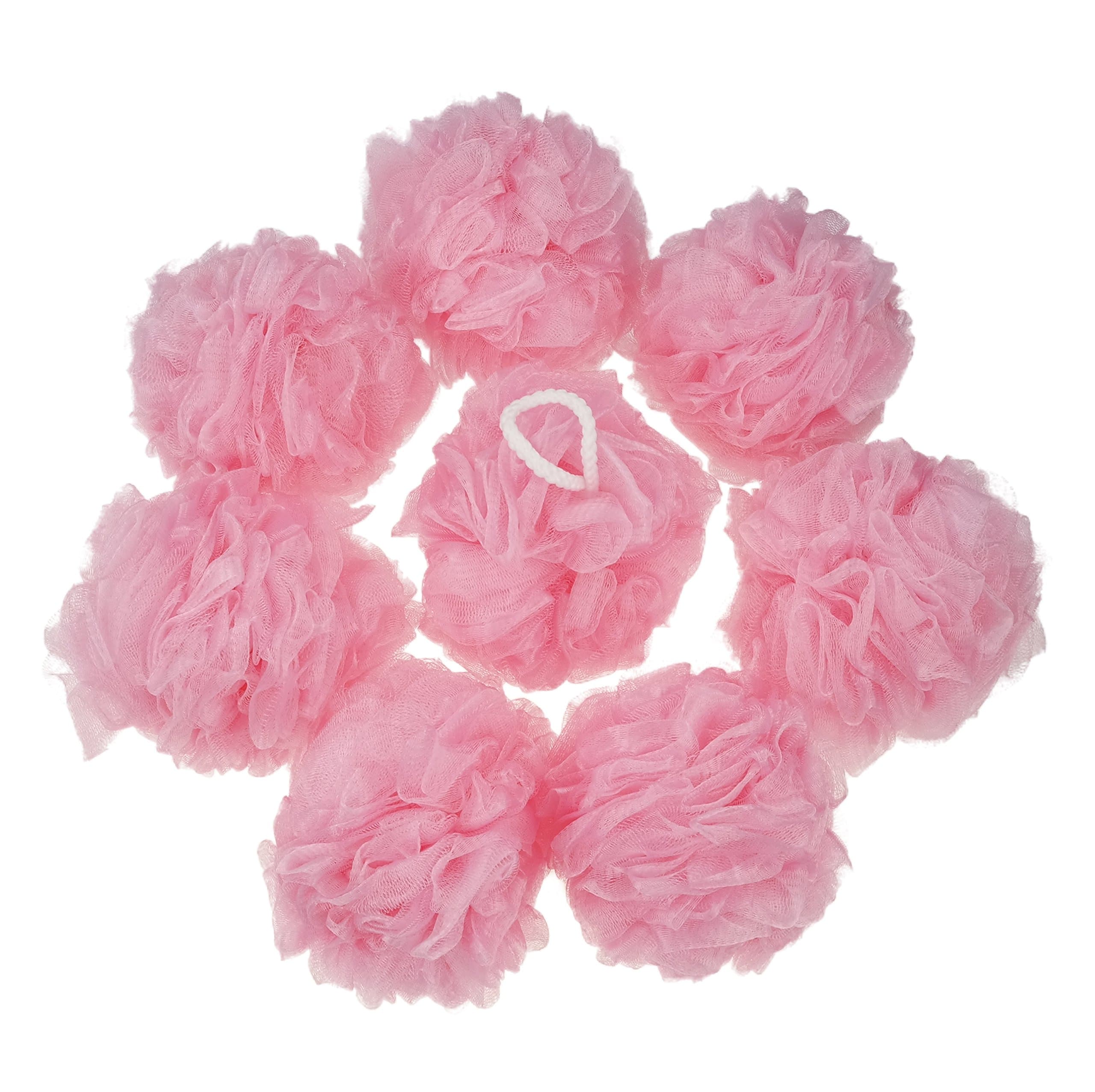 Anbers Pink Bath Sponges, Large Size, Pack of 8
