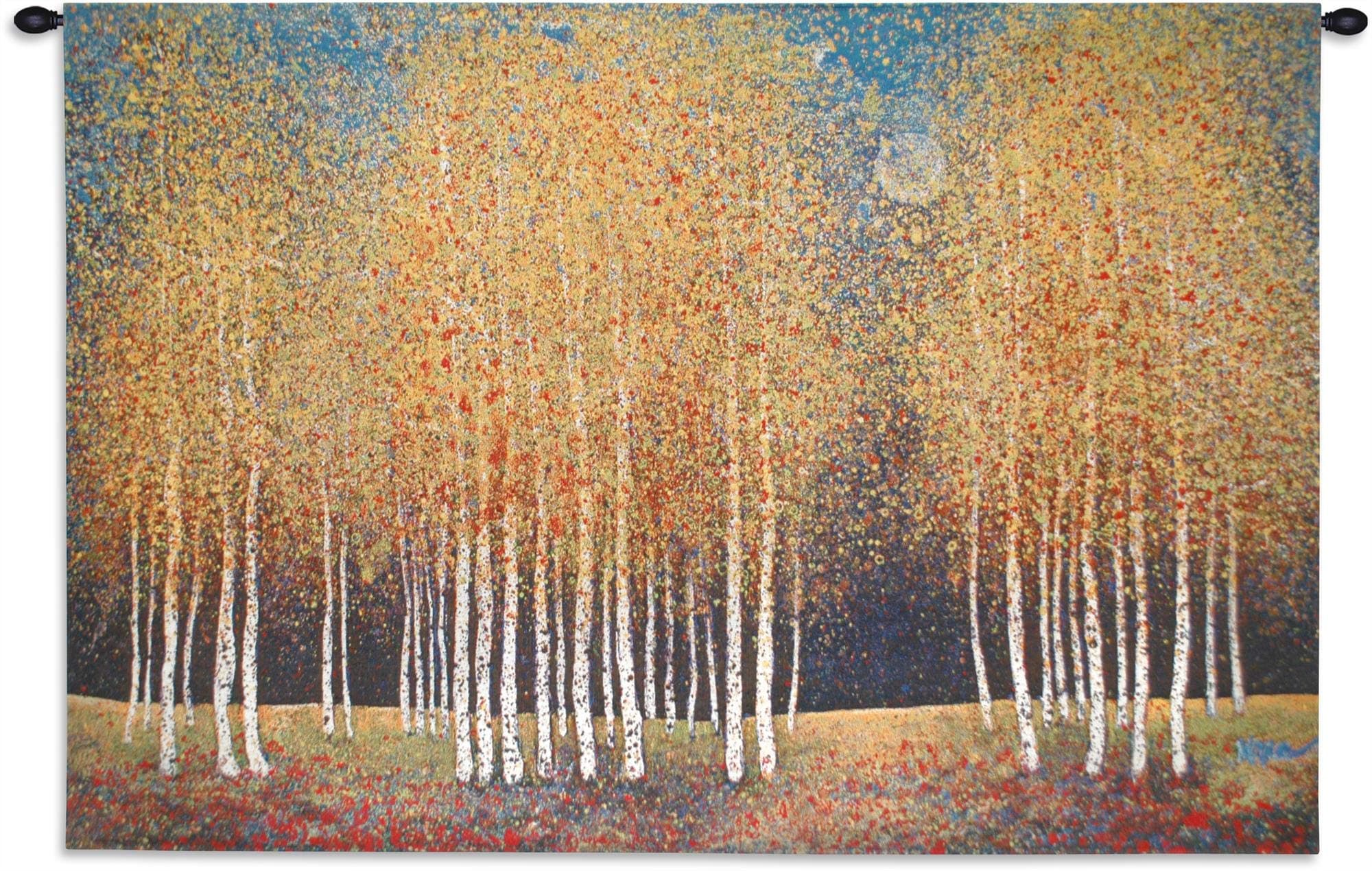 Golden Grove by Melissa Graves-Brown | Woven Tapestry Wall Art Hanging | Autumn Colored Trees | 100% Cotton USA Size 53x36