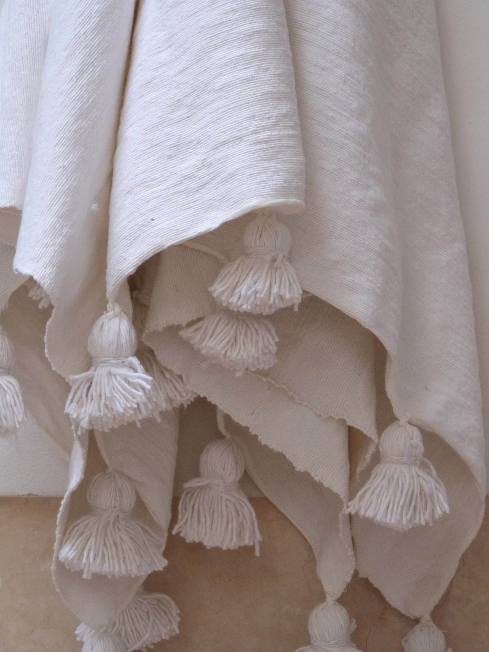 Moroccan Pom Pom Blanket, throw,bedding, bed spread