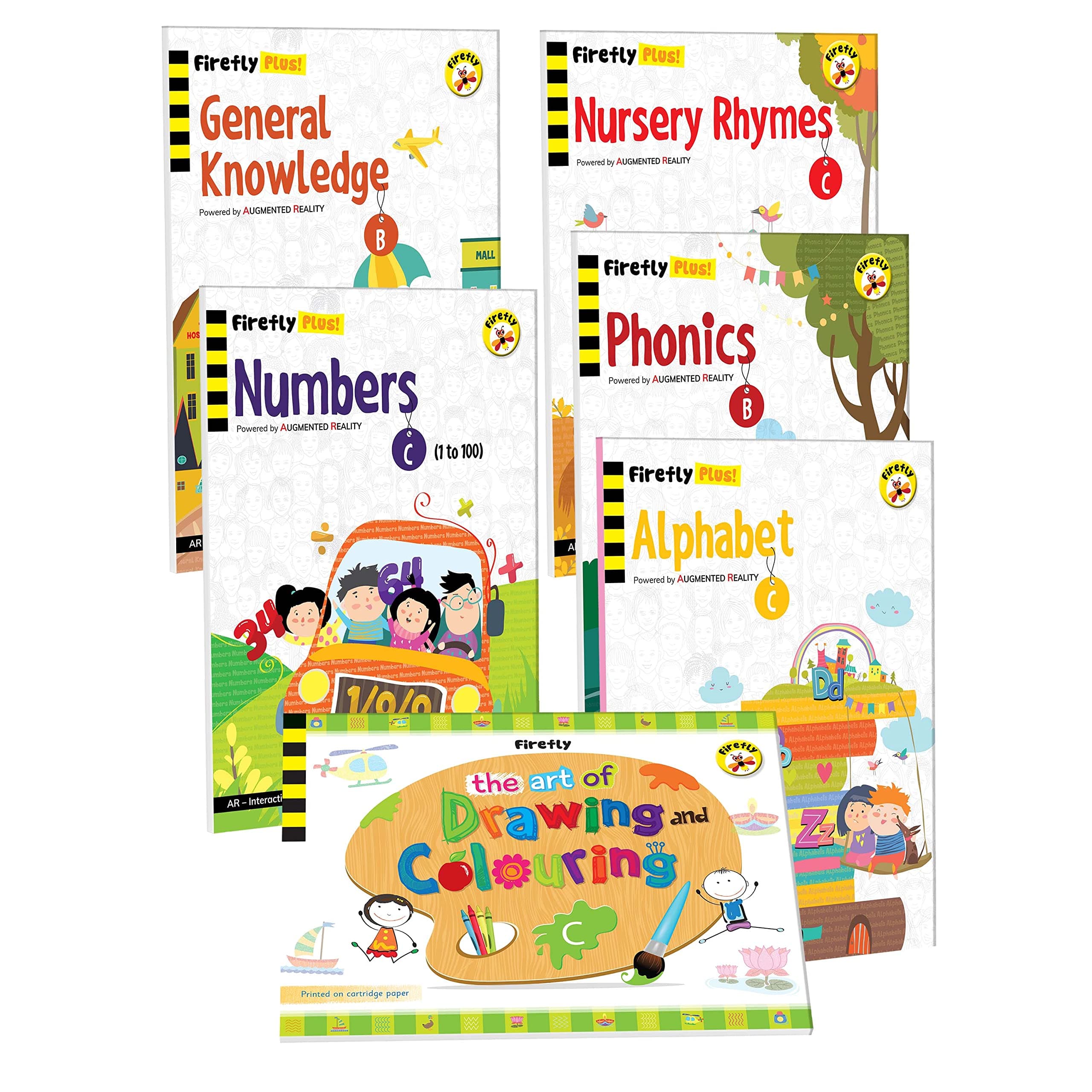 Firefly Sr.Kg Books Set | Numbers, Alphabet, Phonics, Rhymes, GK, Art & Craft | Chetana | Set of 6 Books