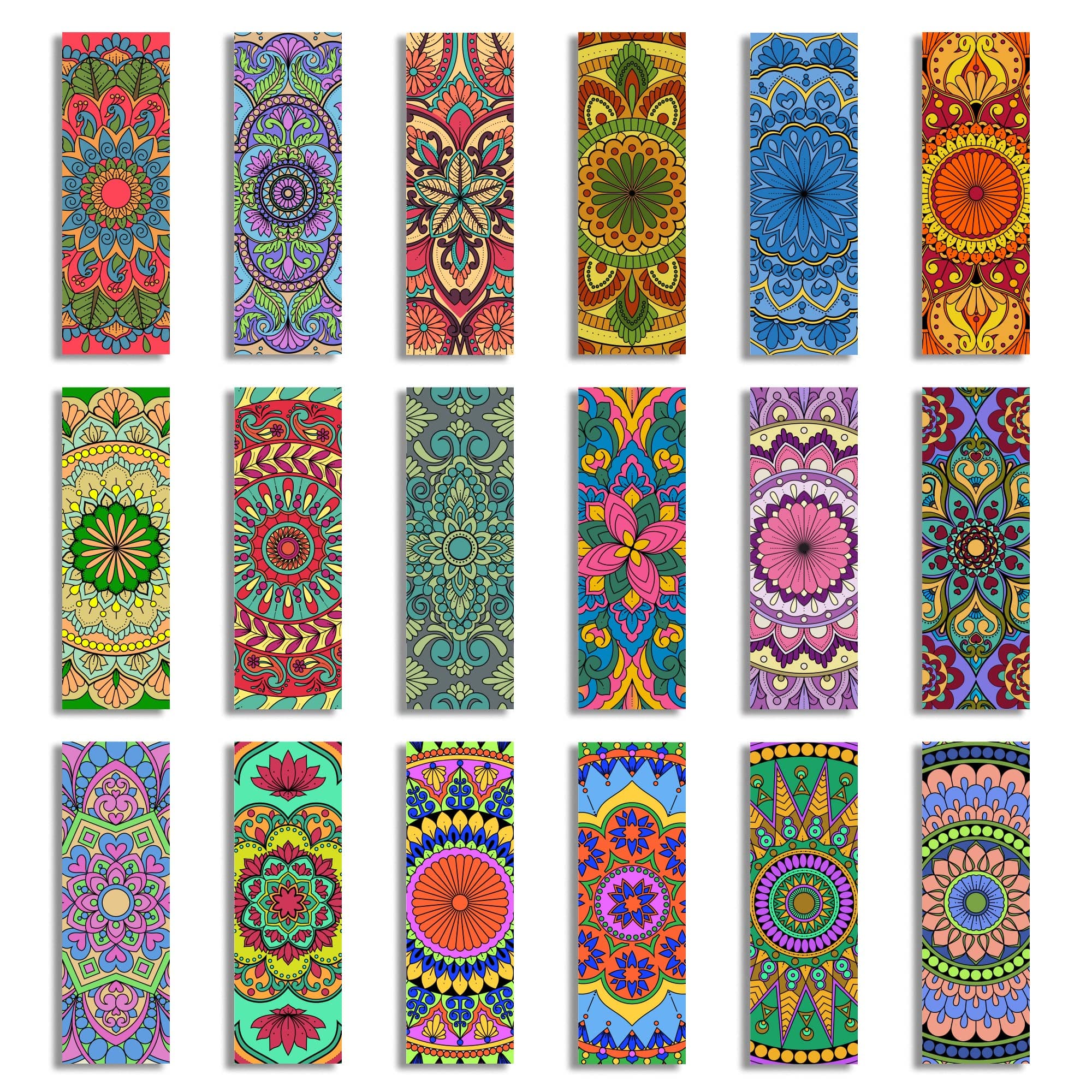- Ambiyaa Set of 18 Handmade Mandala Bookmarks in Indian Colors