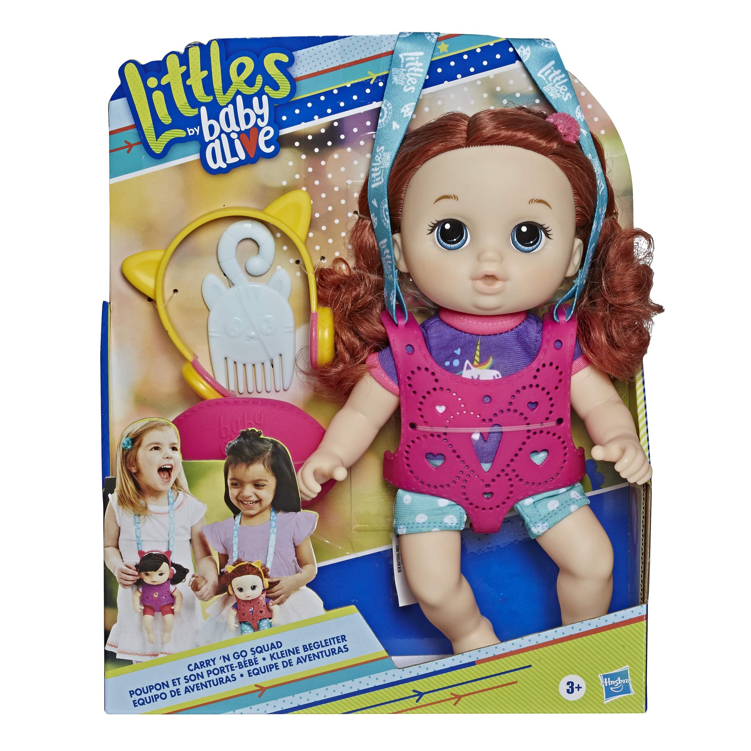 Littles by, Carry ‘N Go Squad, Little Zoe, Red Curly Hair Doll, Carrier, Accessories, Toy For Kids Ages 3 years & Up
