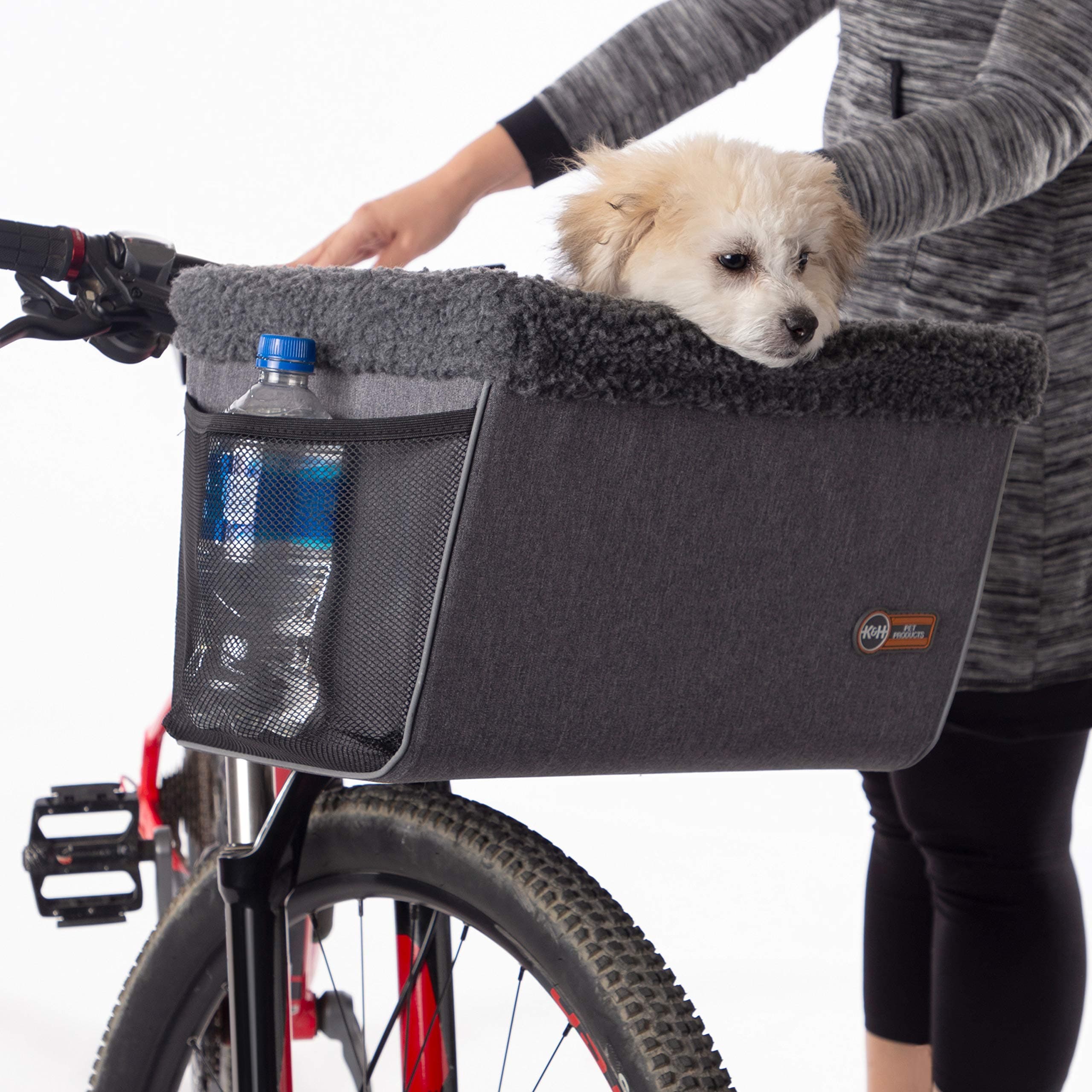 Universal Bike Pet Carrier for Travel, Cat and Dog Bicycle Baskets, Classy Gray Large 12 X 16 X 10 Inches