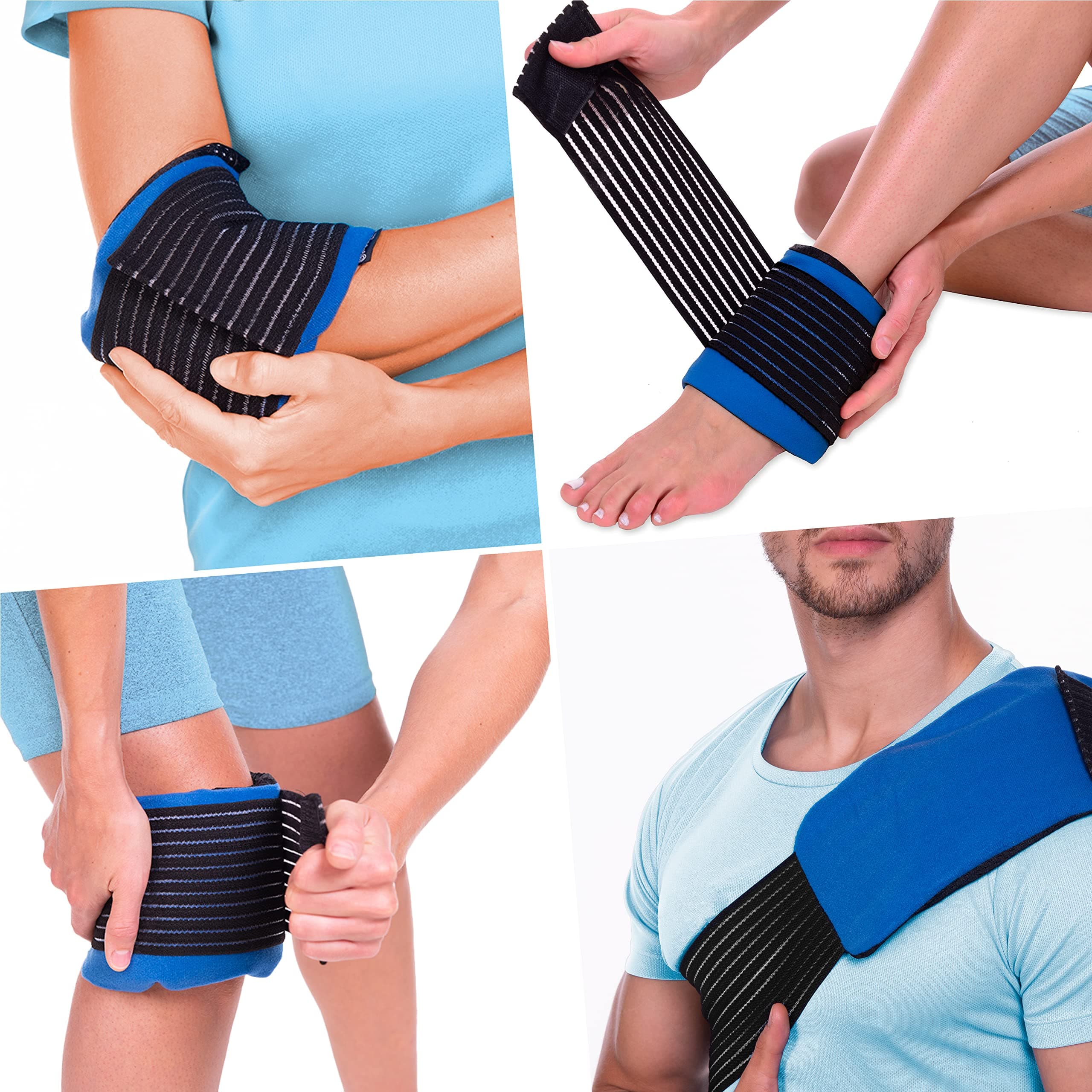 Gel Packs Direct - Multipurpose Reusable 3-in-1 Heat Pack & Cold Ice Packs for Sports Injuries with Strap for Elbow, Knee, Ankle & More. Treats Sports Injuries, Joint Stiffness, Swelling, Pain & More.