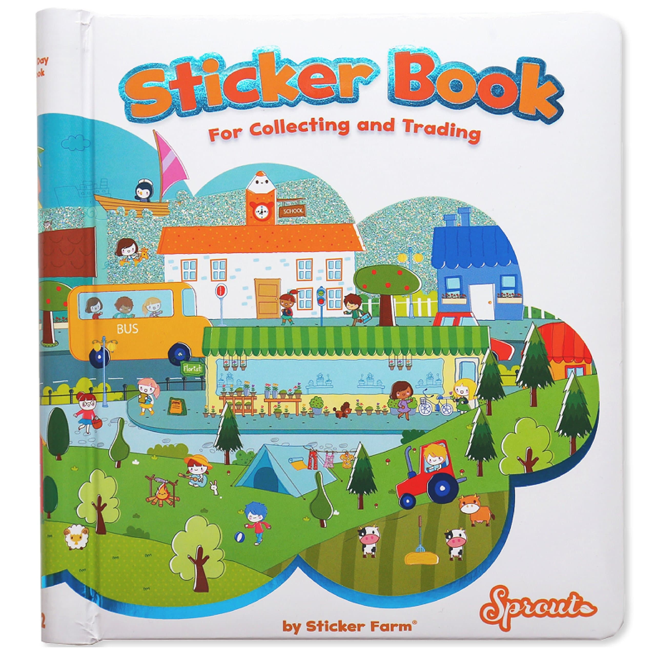 Happy Day Series Travel-Size (7.25 x 7.5 in) Reusable Sticker Book, Small Sticker Album for Collecting and Playing