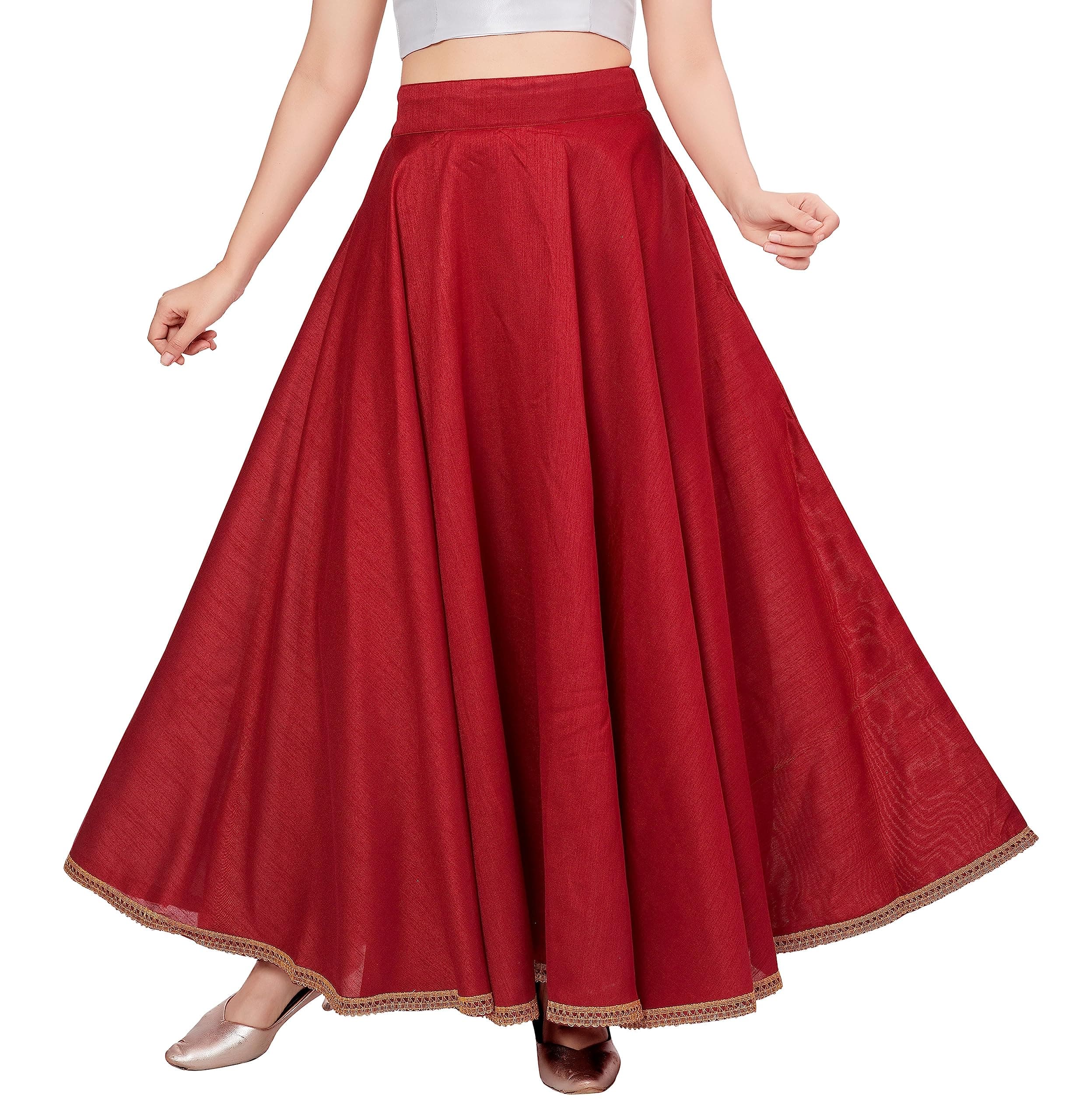 Women's Poly Silk Skirt/Lehenga with 8 Meters Flare